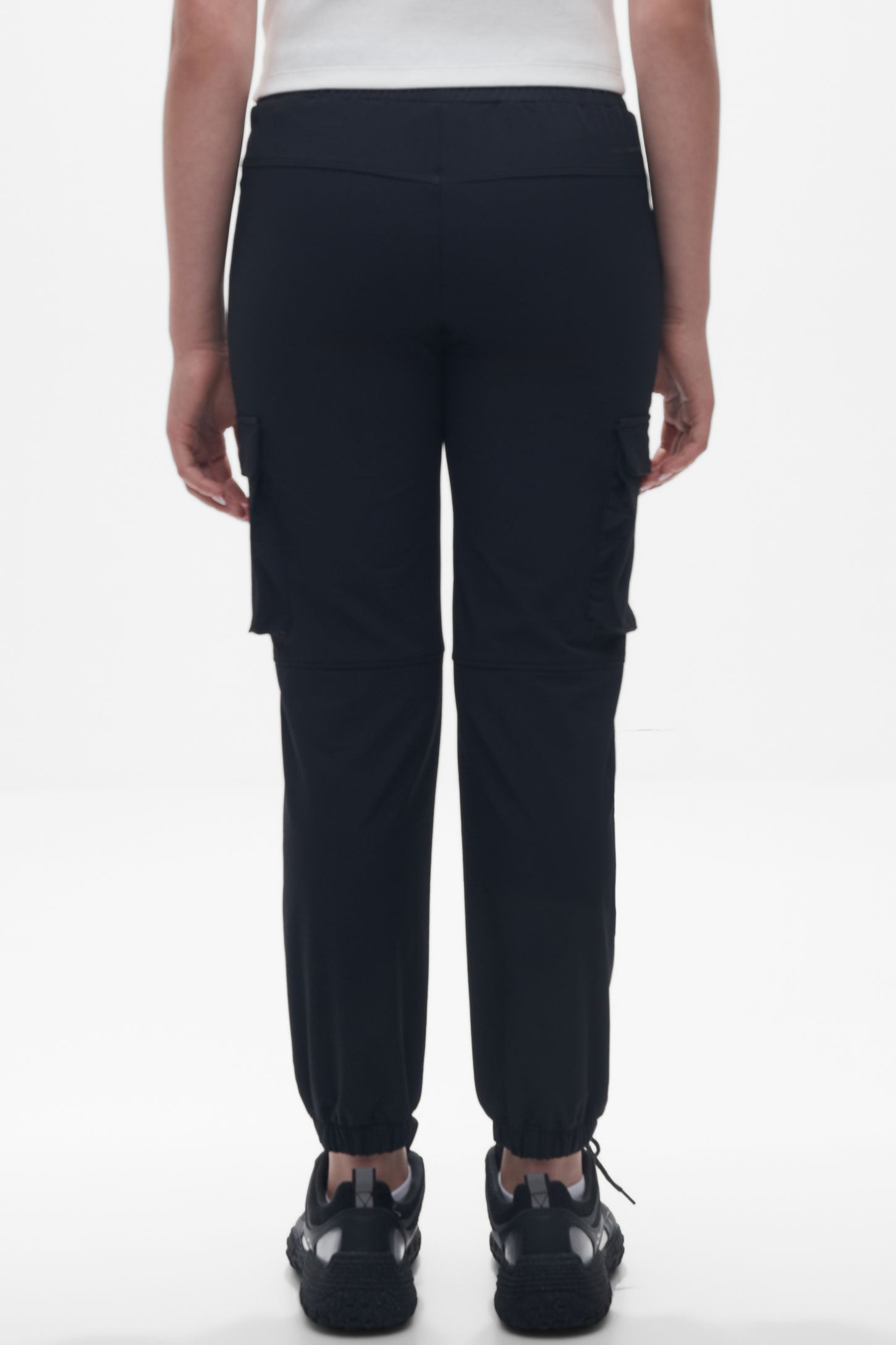 Pantalon cargo ultra-extensible - Ado fille && NOIR