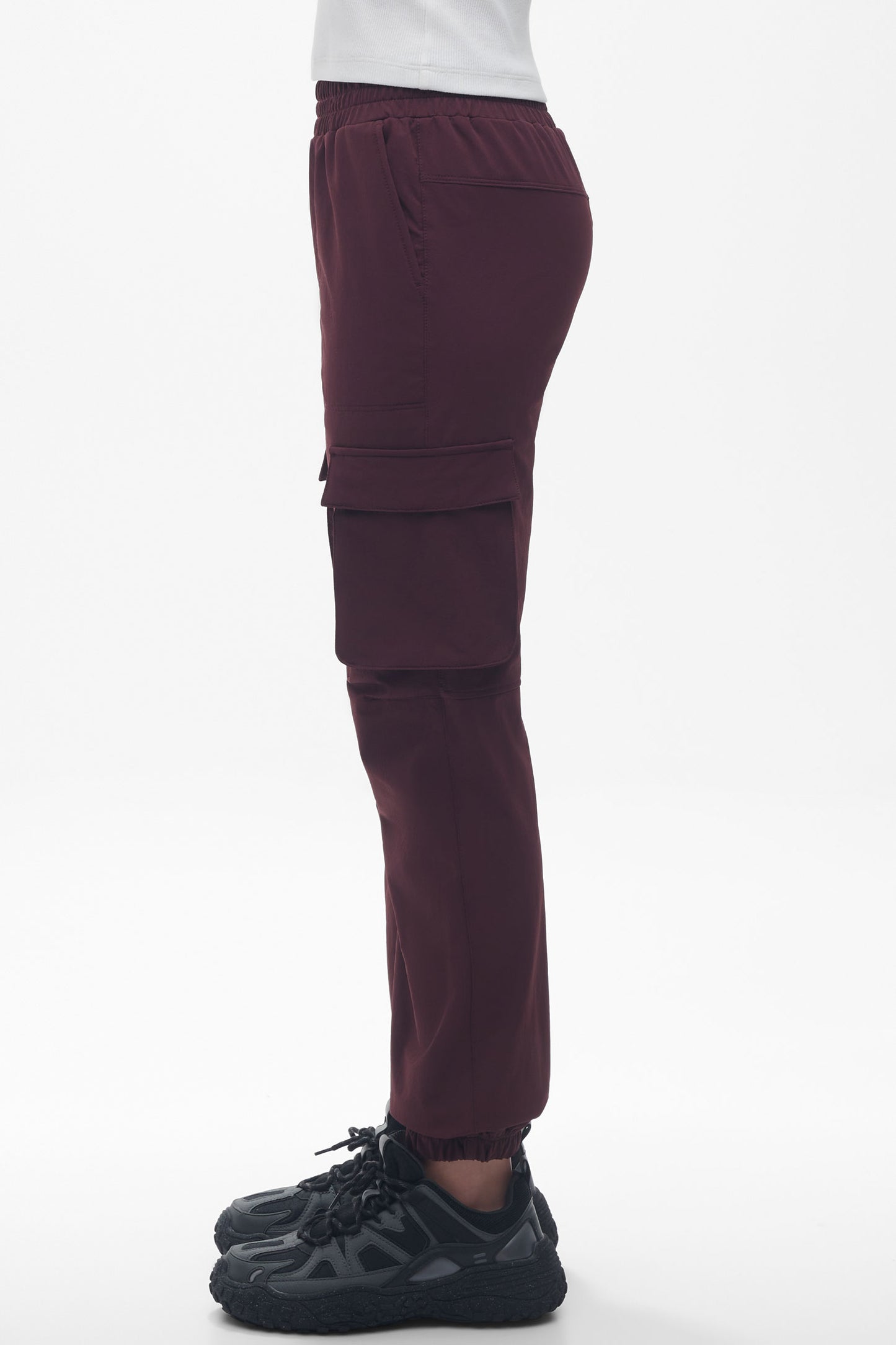 Pantalon cargo ultra-extensible - Ado fille && ROUGE VIN