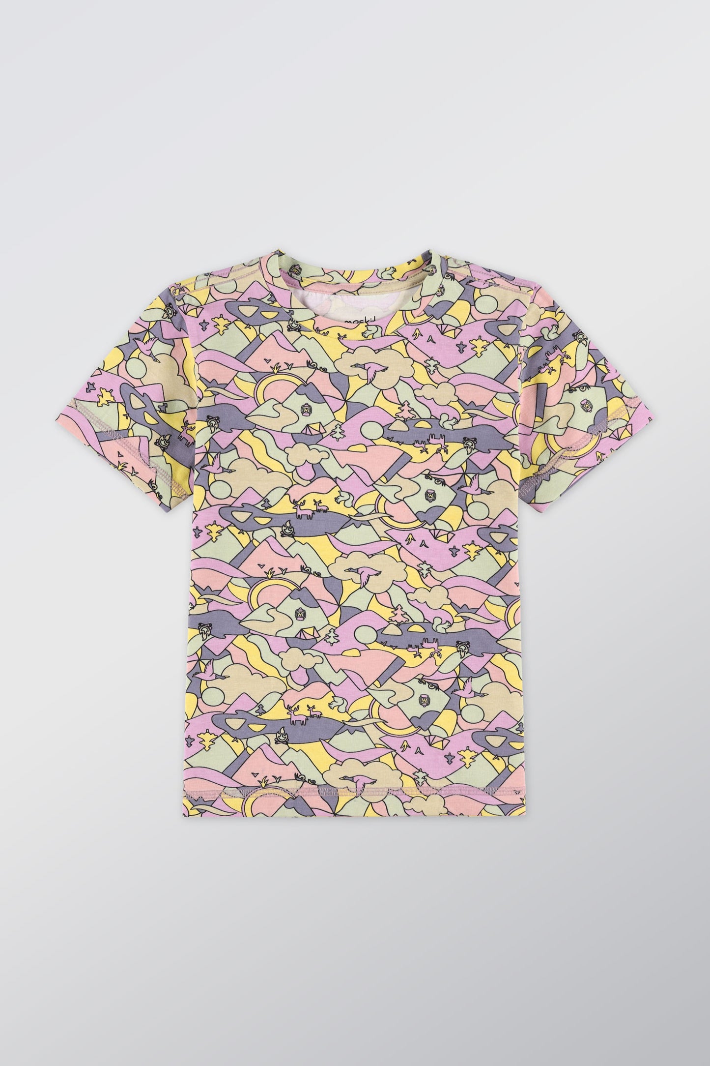 T-shirt respirant en coton - Enfant fille && MAUVE/MULTI