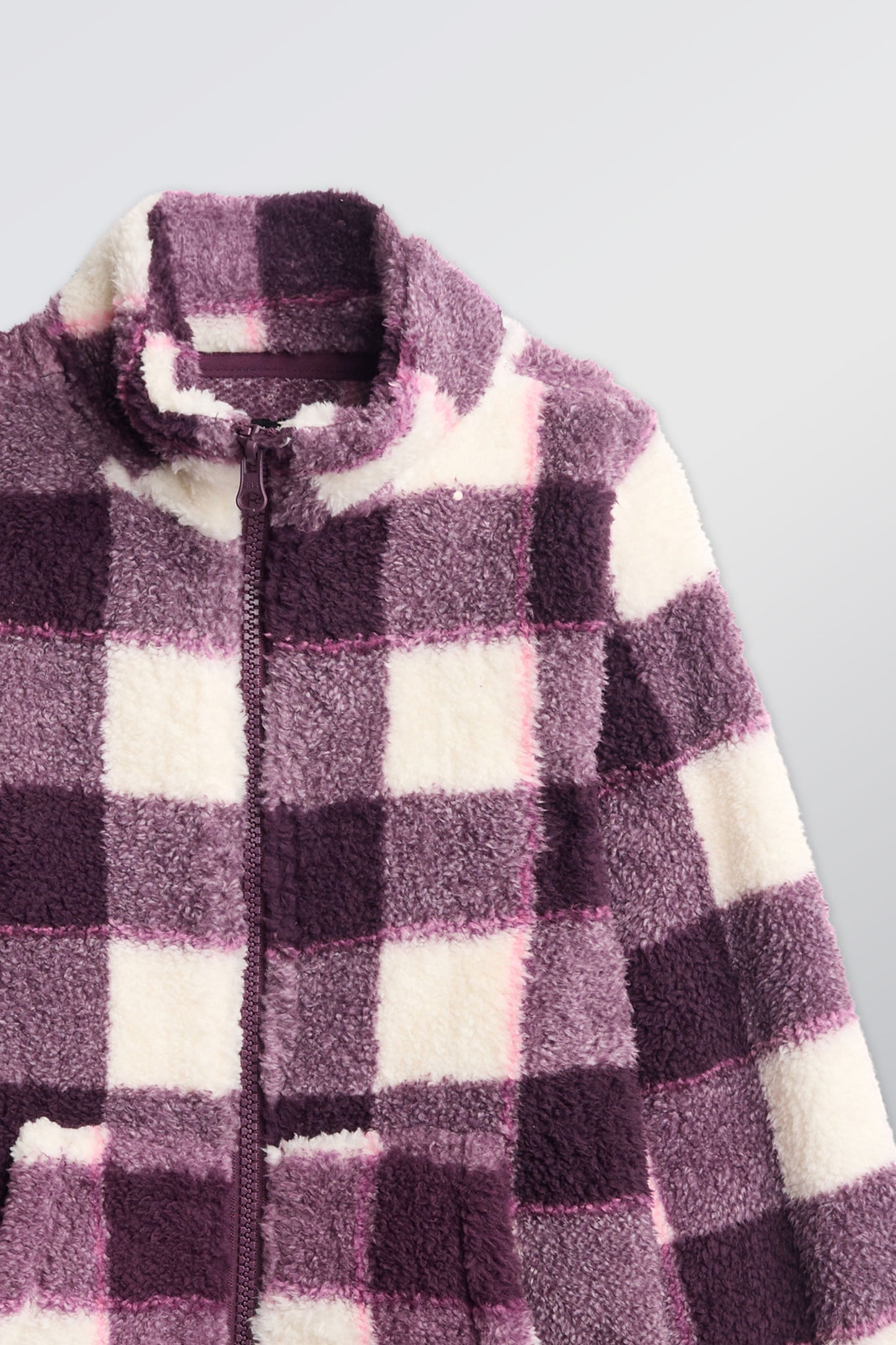 Veste ultradouce en sherpa - Enfant fille && PRUNE/MULTI