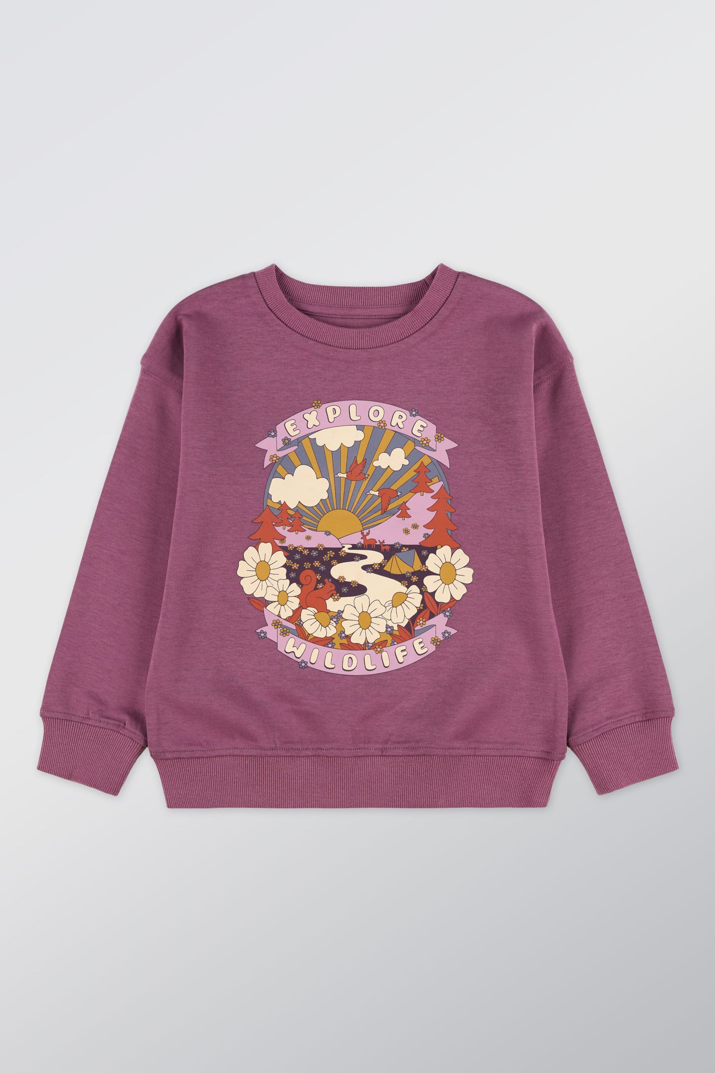Chandail ouaté respirant en coton - Enfant fille && MAUVE FONCE