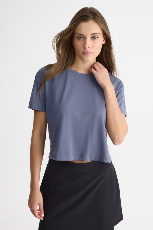 T-shirt col rond - Femme && GRIS