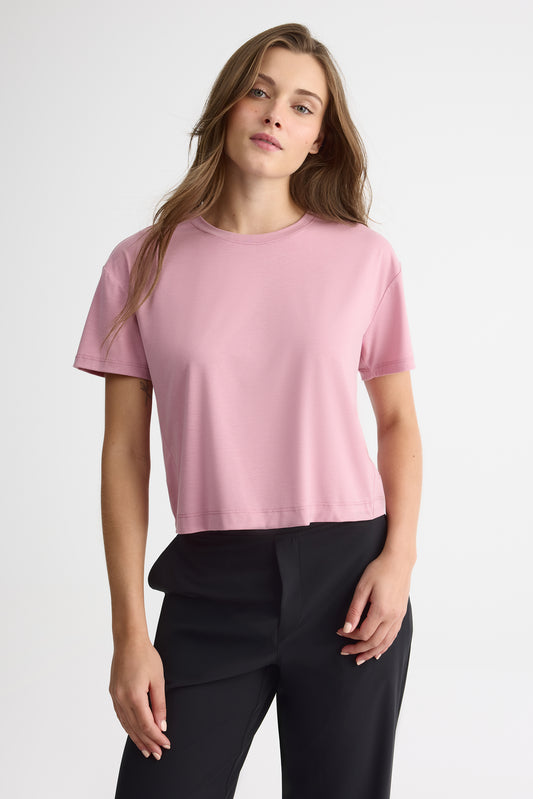 T-shirt col rond - Femme && LILAS