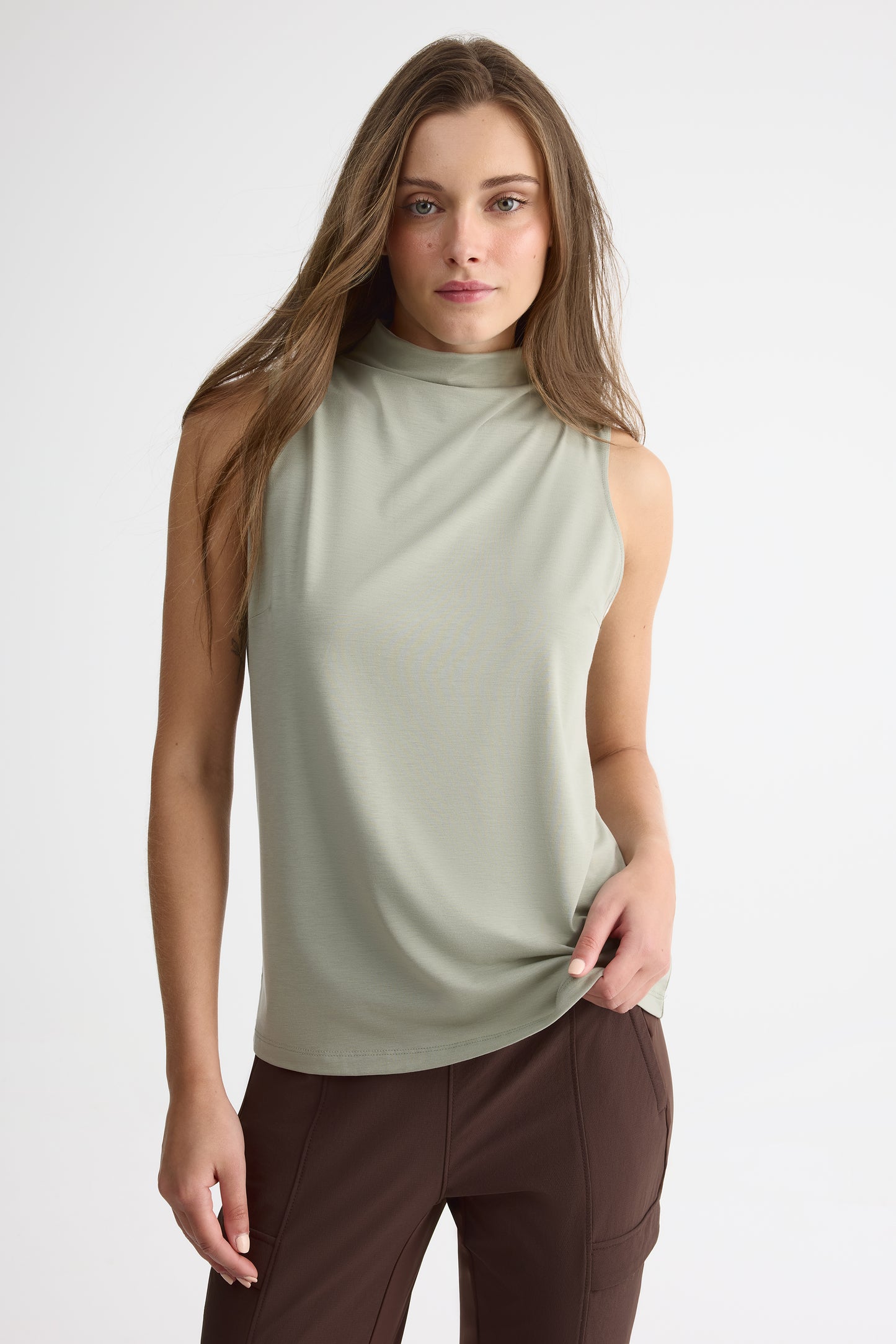 Camisole col montant - Femme && VERT