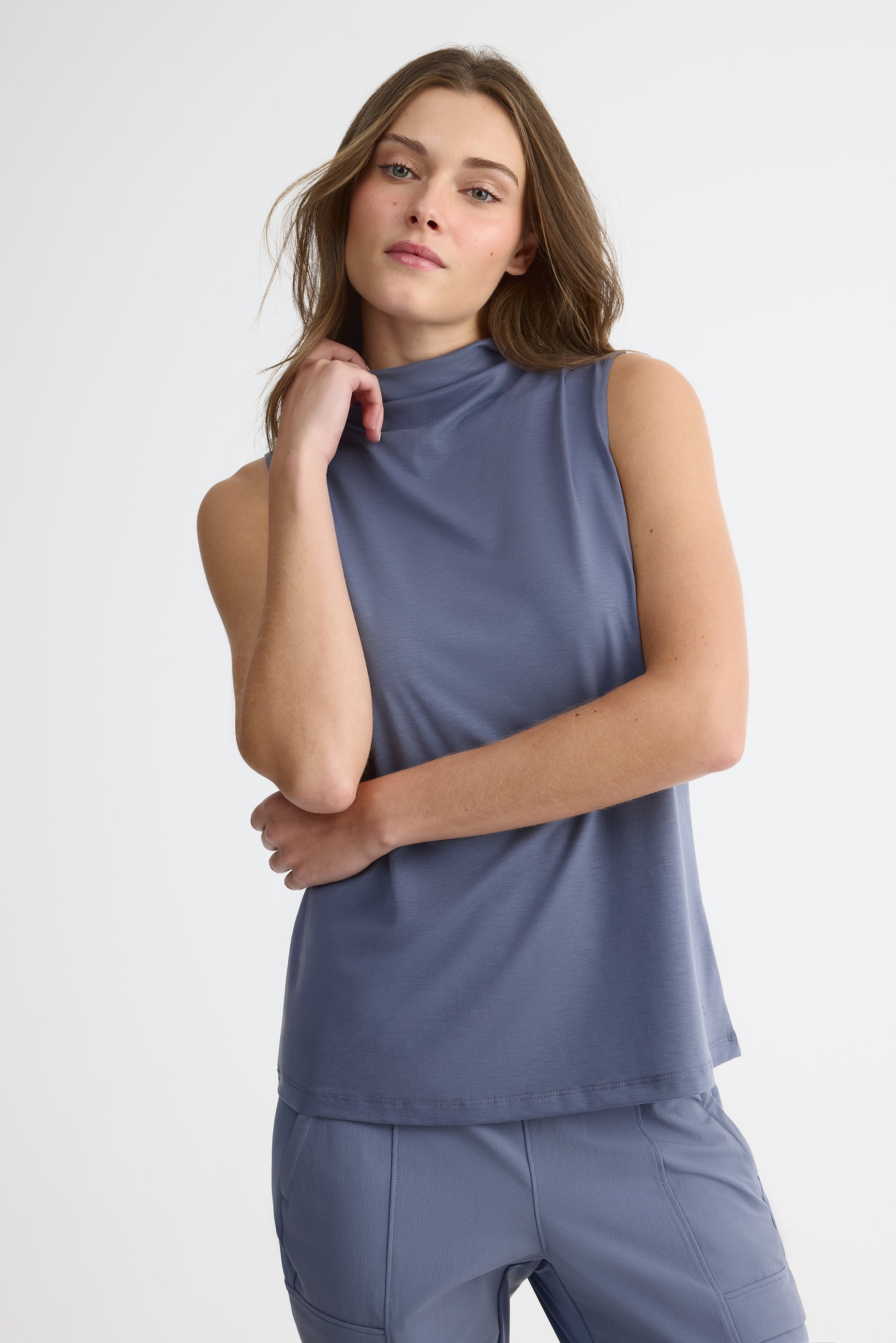 Camisole col montant - Femme && GRIS