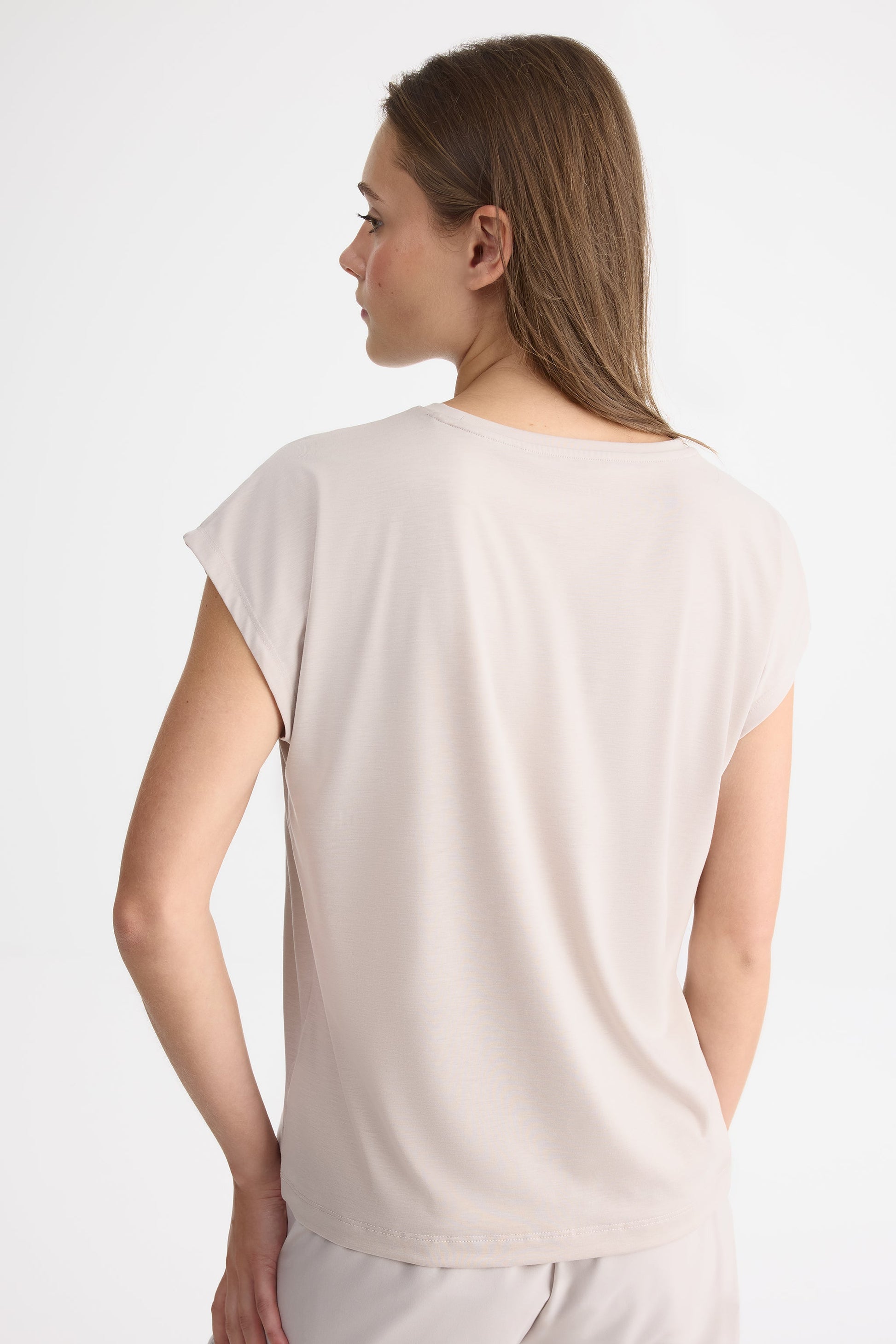 T-shirt col rond - Femme && GRIS