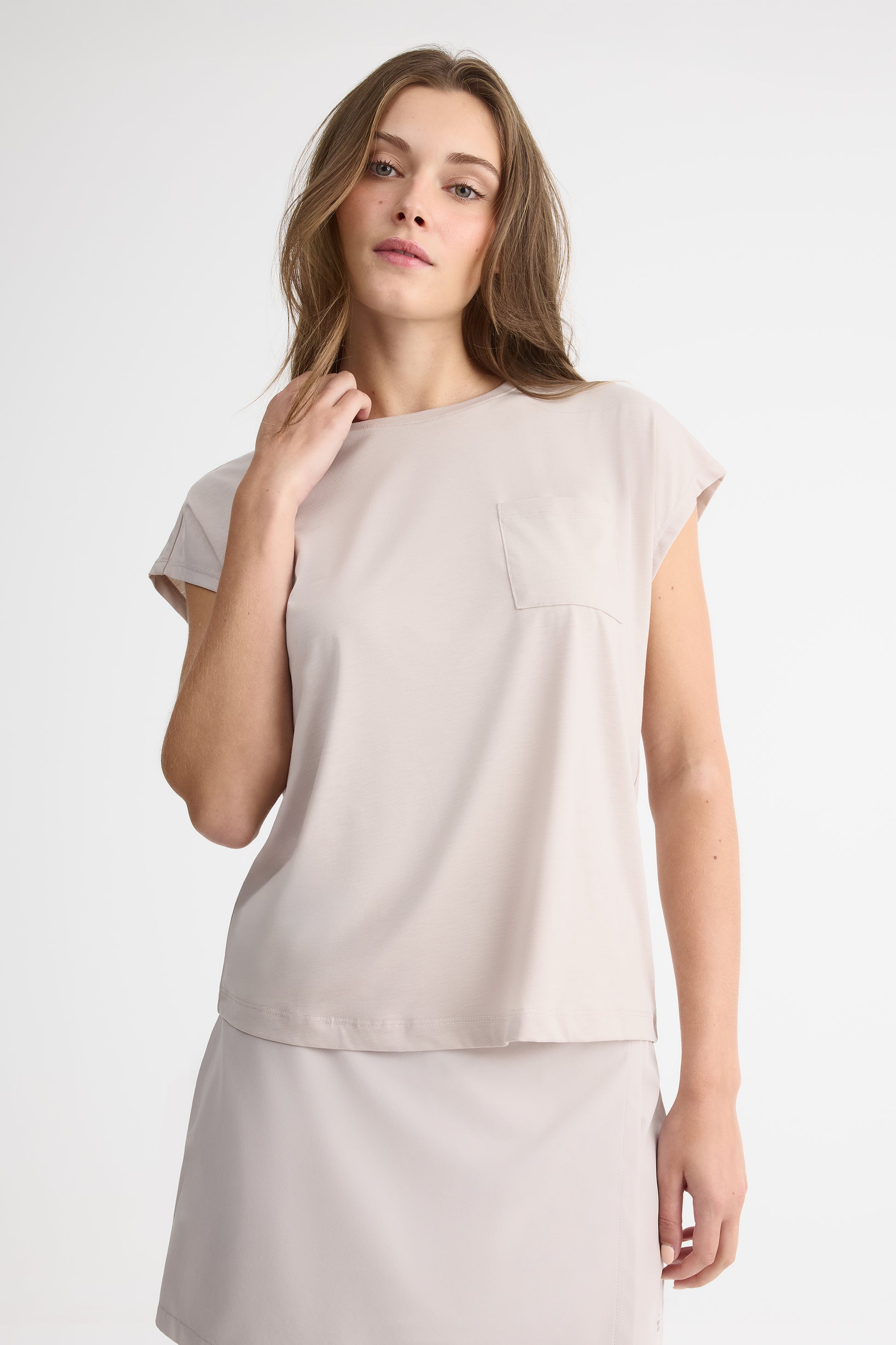T-shirt col rond - Femme && GRIS