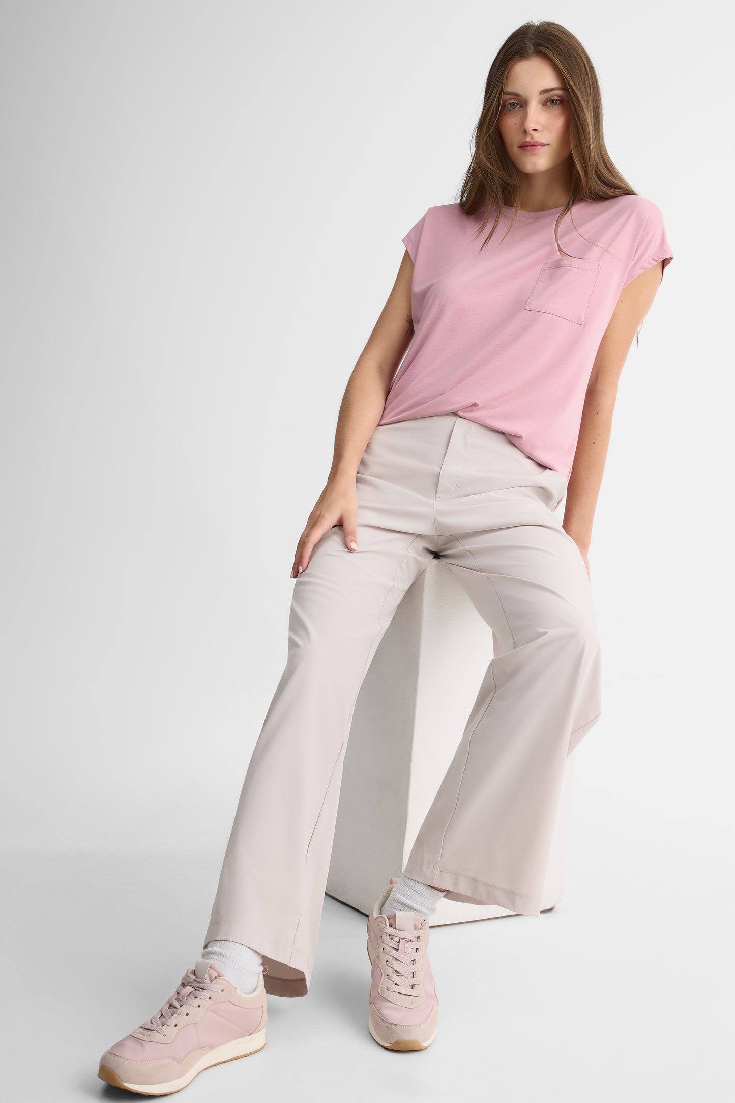 T-shirt col rond - Femme && LILAS