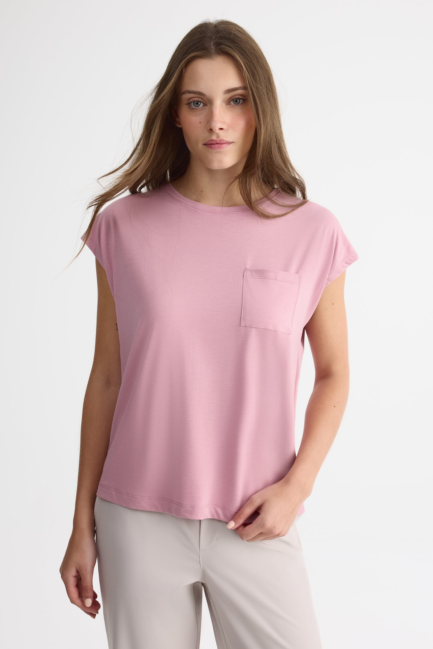 T-shirt col rond - Femme && LILAS