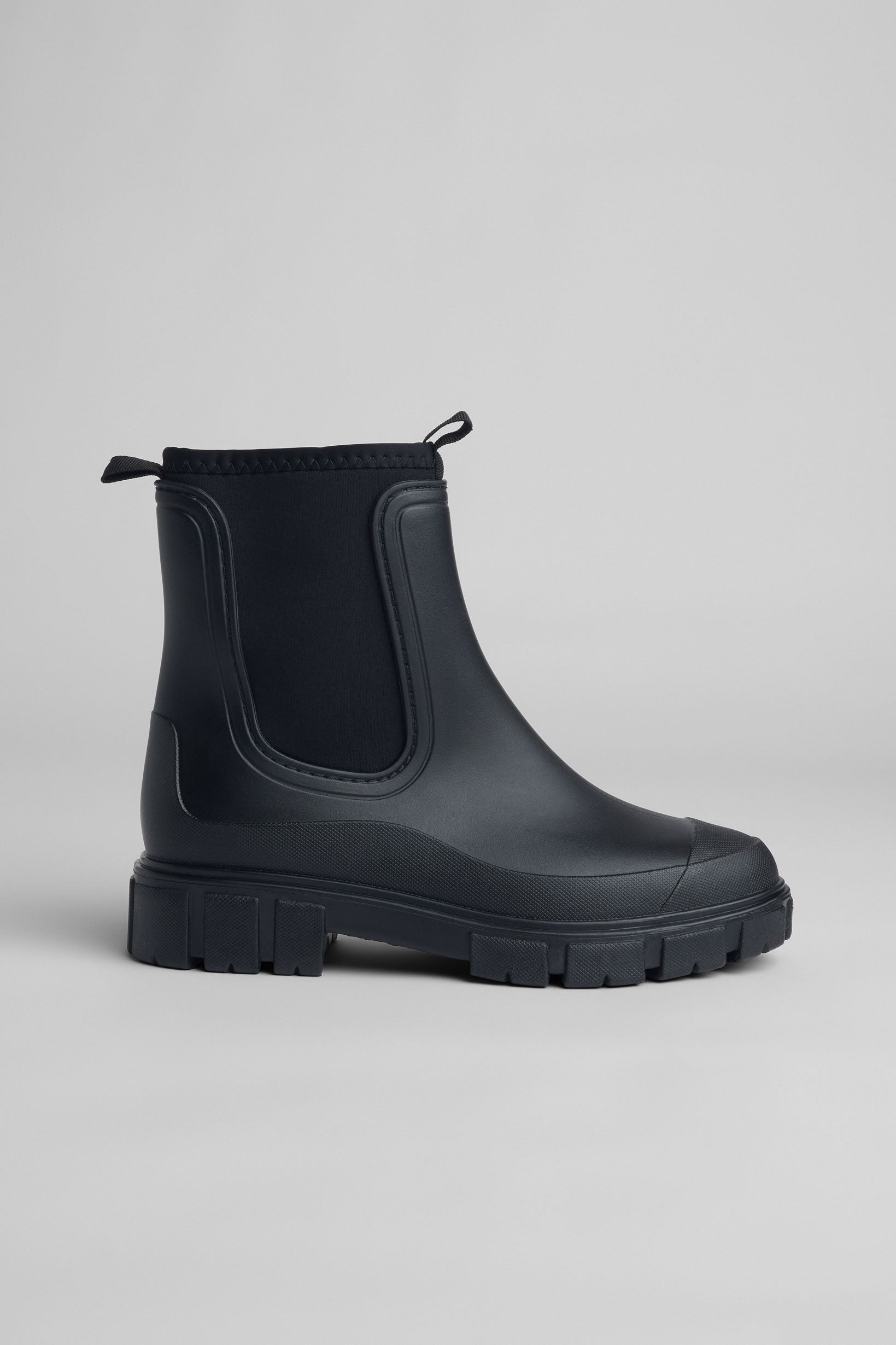 Bottes de pluie unie en caoutchouc imperméable Femme Black