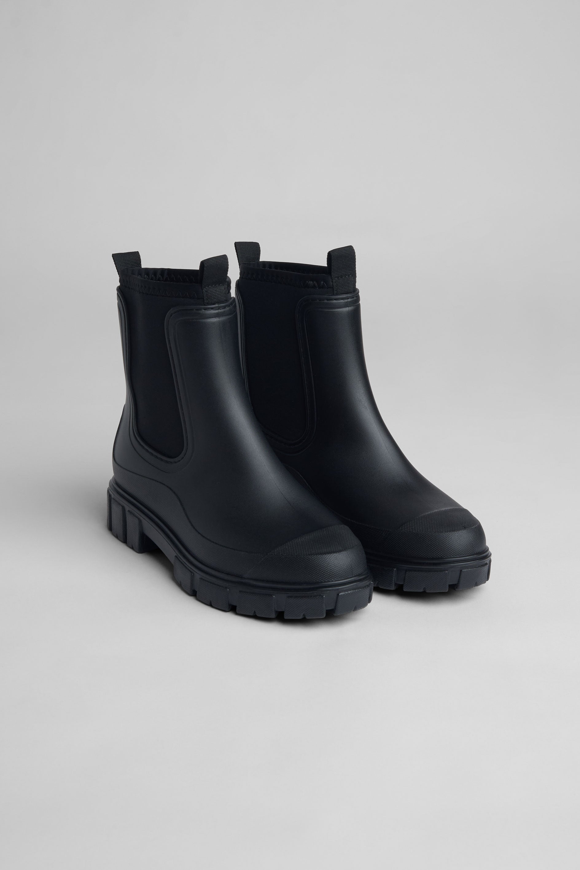 Bottes de pluie unie en caoutchouc imperméable - Femme && NOIR