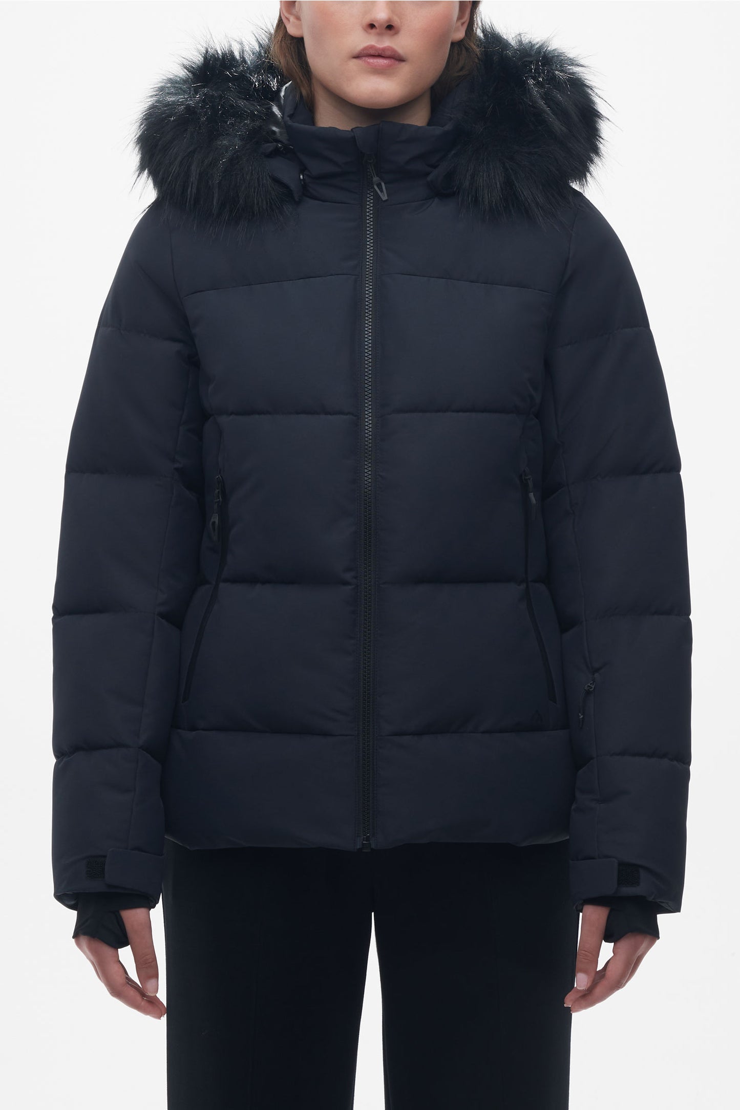 Manteau de ski matelassé imperméable - Femme && NOIR