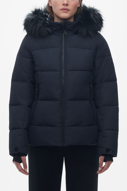 Manteau de ski matelassé imperméable - Femme && NOIR
