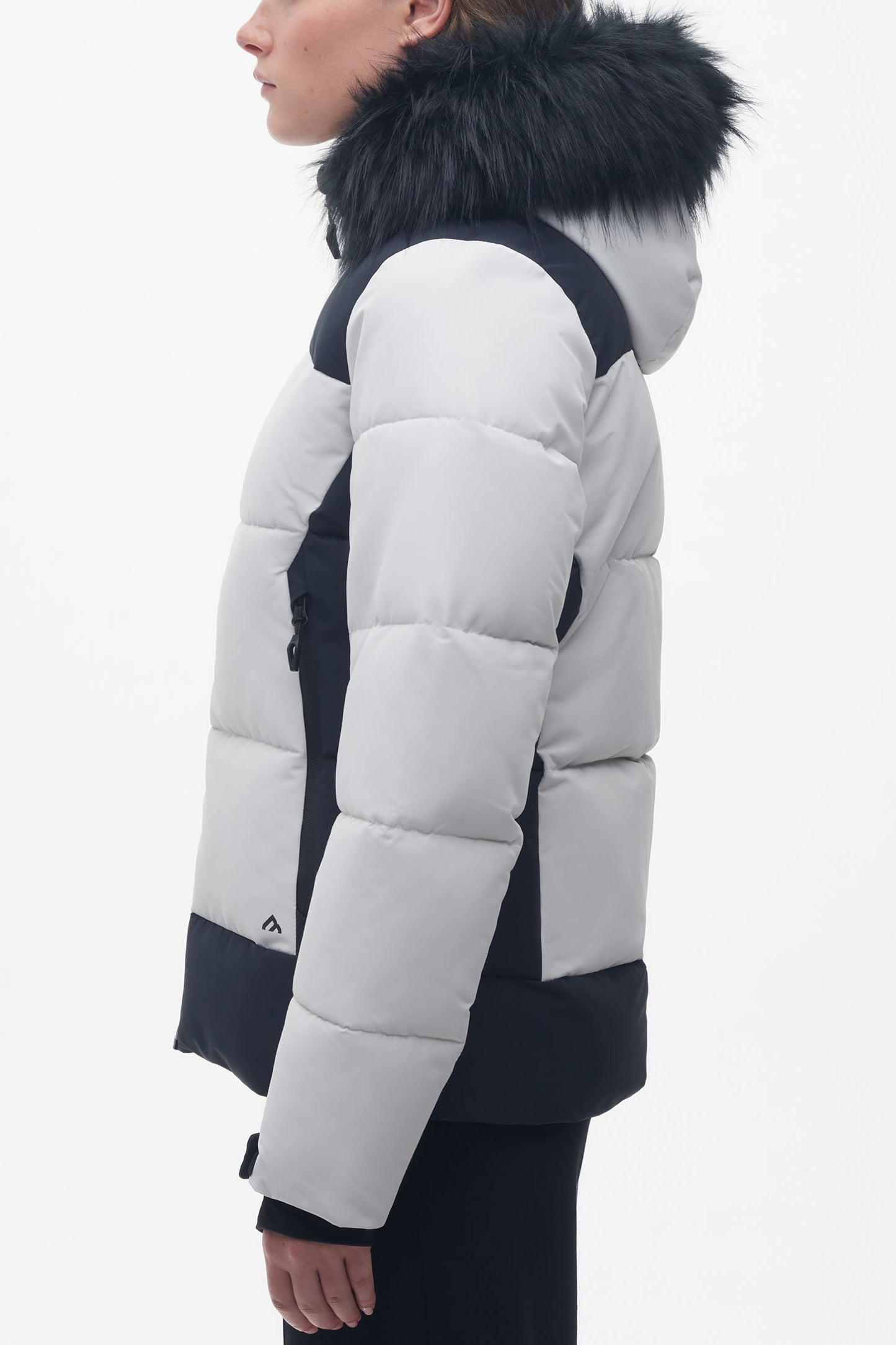 Manteau de ski matelassé imperméable - Femme && BLANC CASSÉ