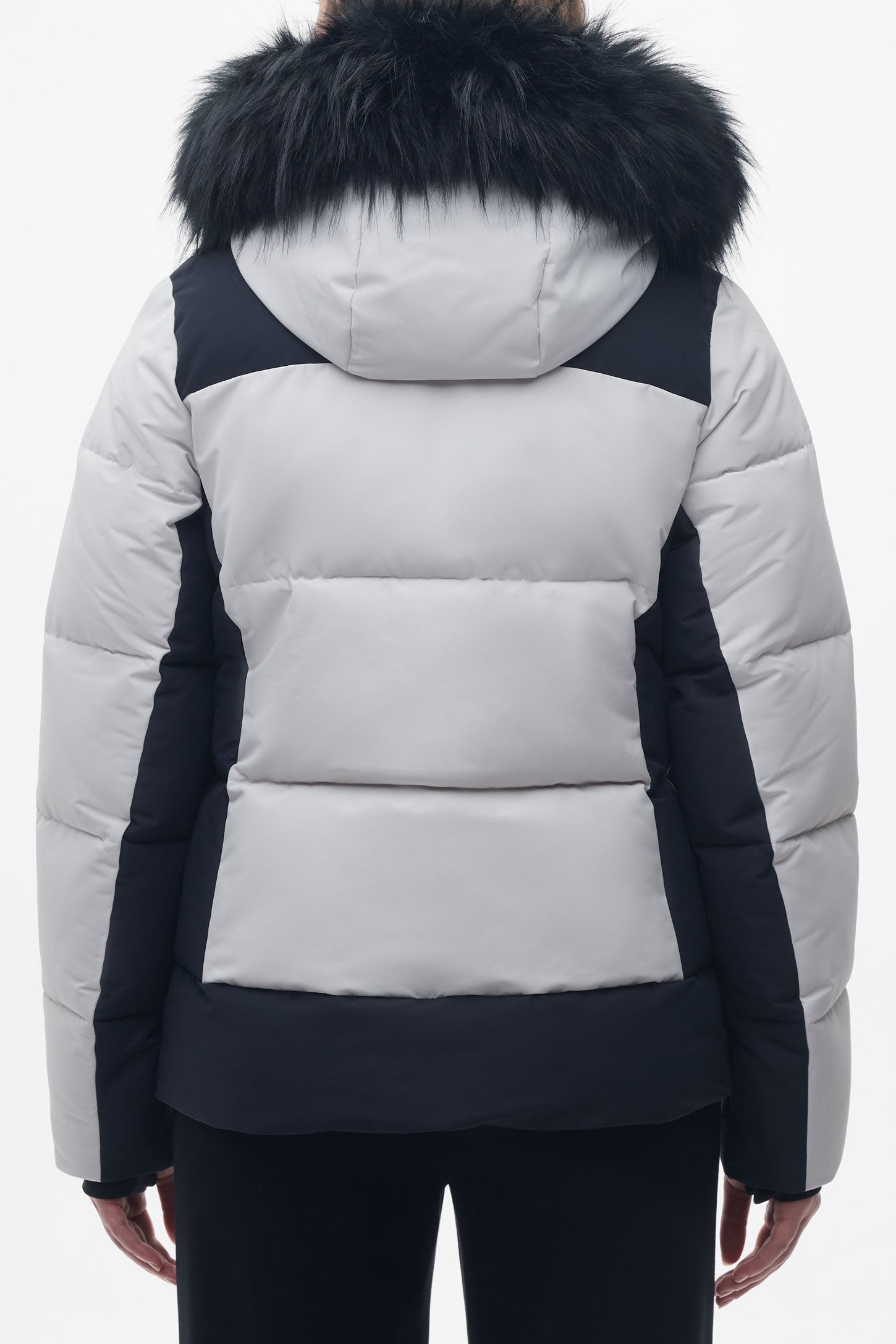 Manteau de ski matelassé imperméable - Femme && BLANC CASSÉ
