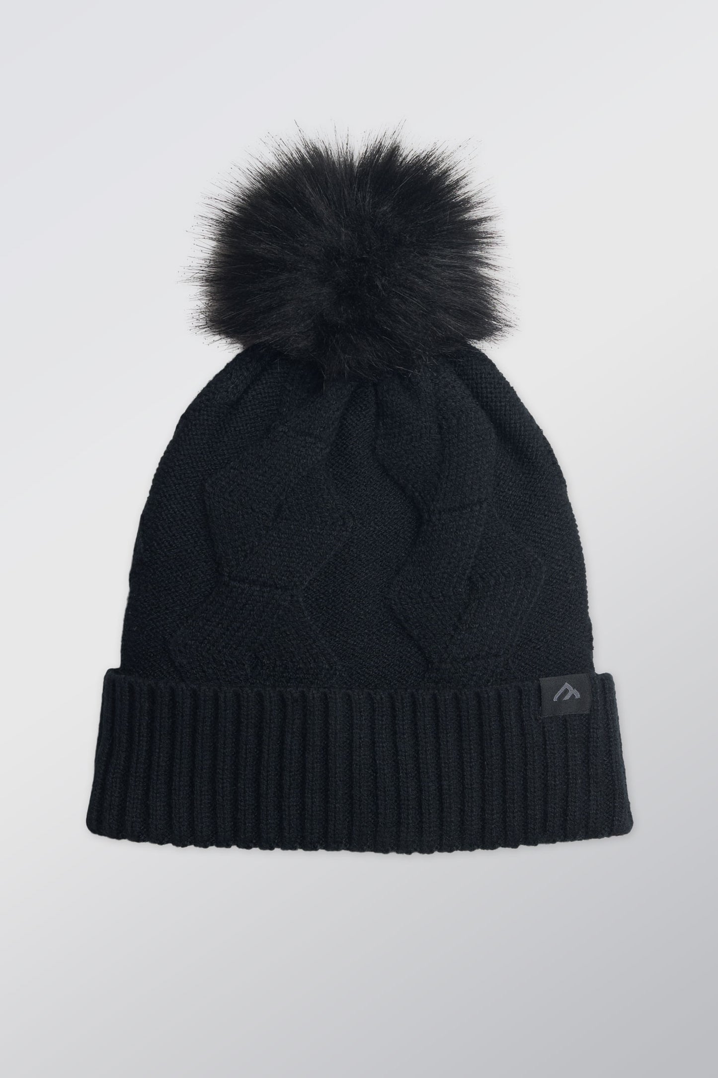 Tuque avec doublure en peluche et pompon - Femme && NOIR
