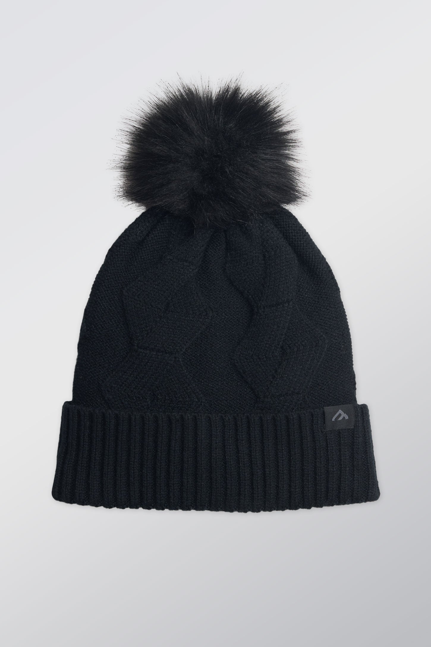Tuque avec doublure en peluche et pompon - Femme && NOIR