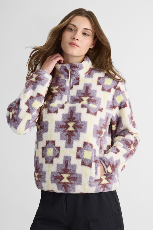Chandail ultradoux en sherpa - Femme && LILAS MULTI