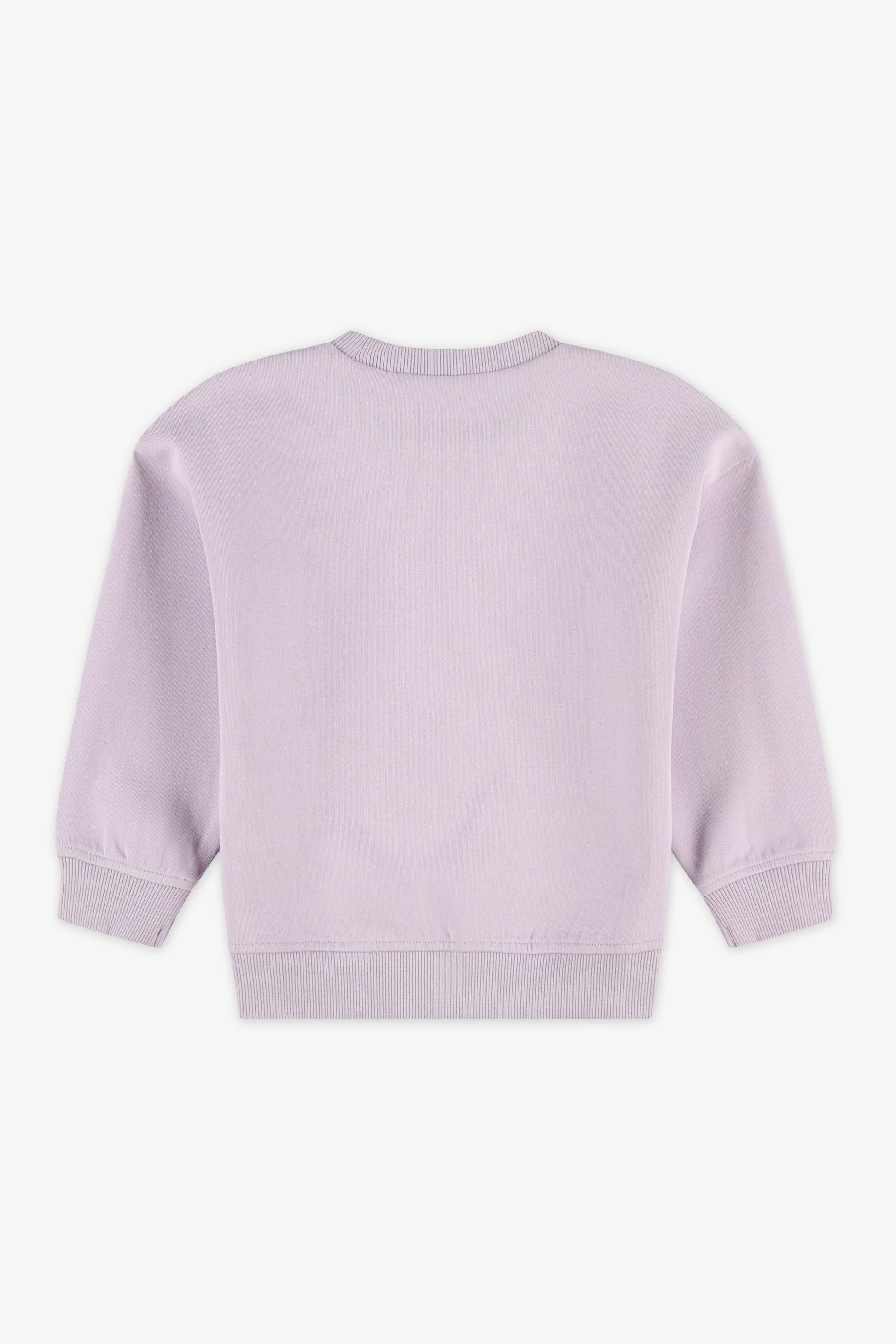 Chandail ouaté col rond imprimé - Bébé fille && MAUVE