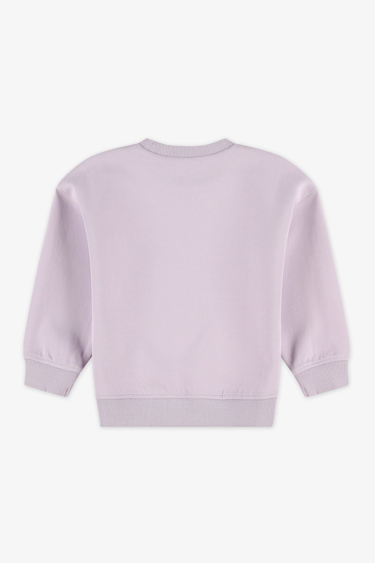 Chandail ouaté col rond imprimé - Bébé fille && MAUVE