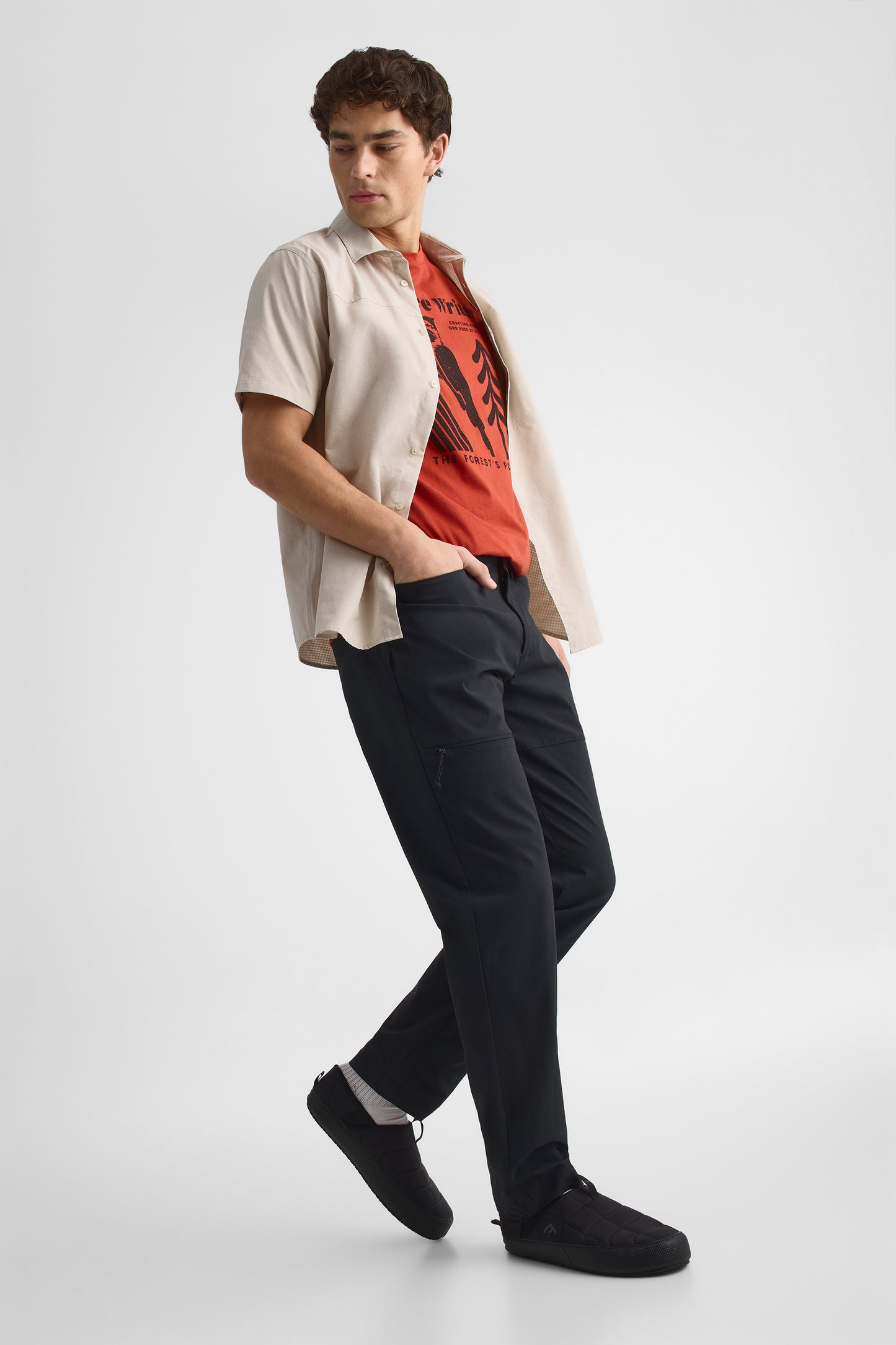 T-shirt avec fibres recyclées - Homme && ROUGE