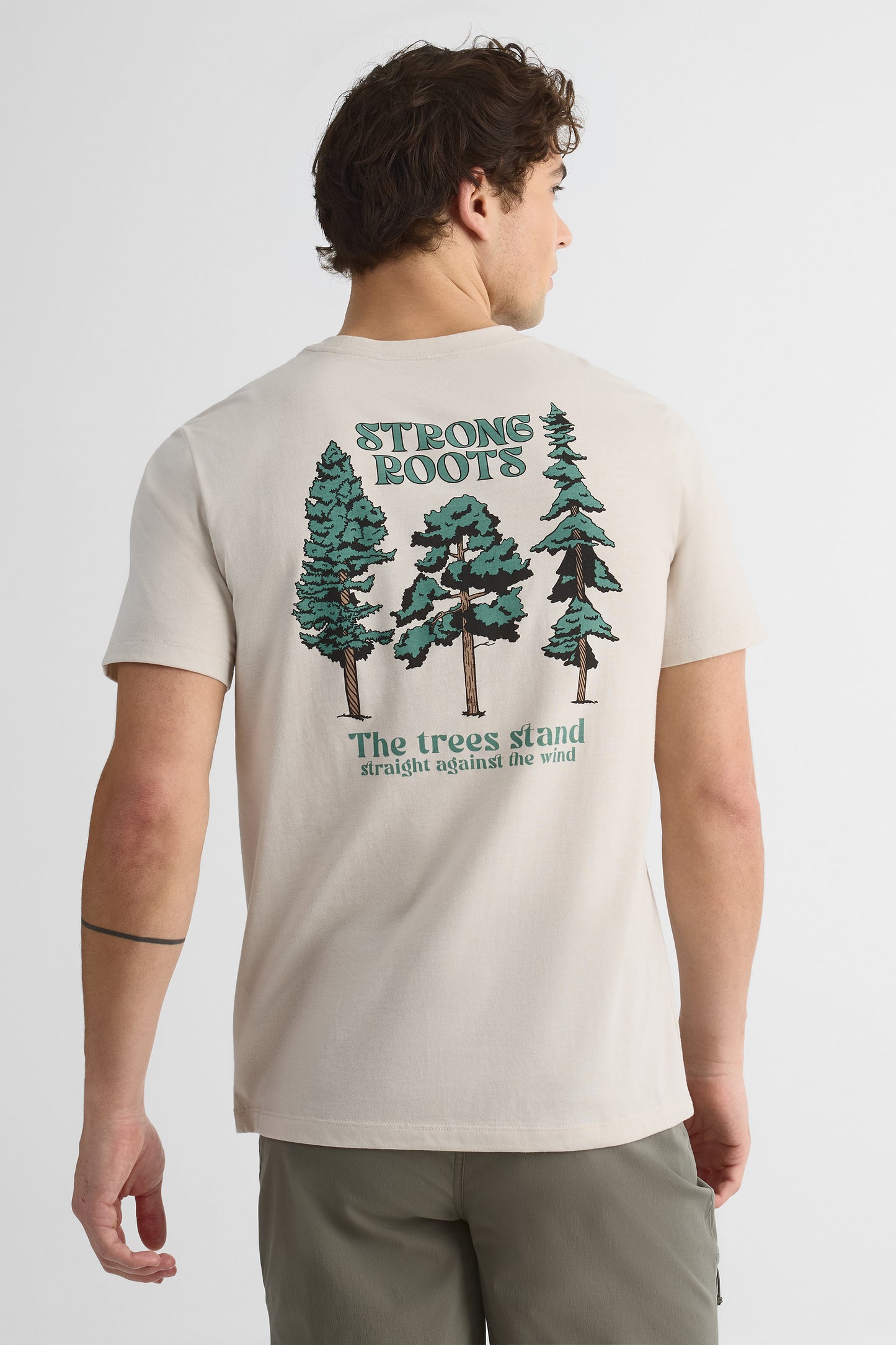 T-shirt avec fibres recyclées - Homme && BEIGE