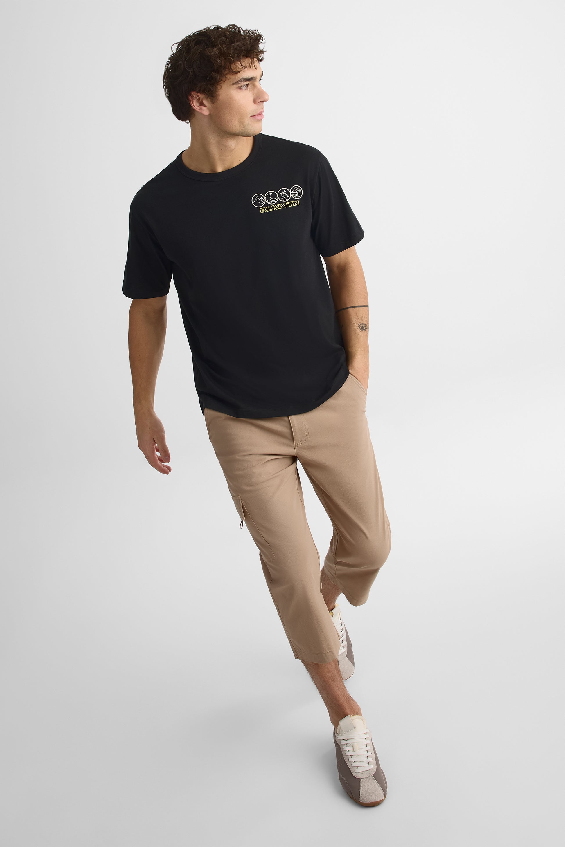 T-shirt avec fibres recyclées - Homme && NOIR