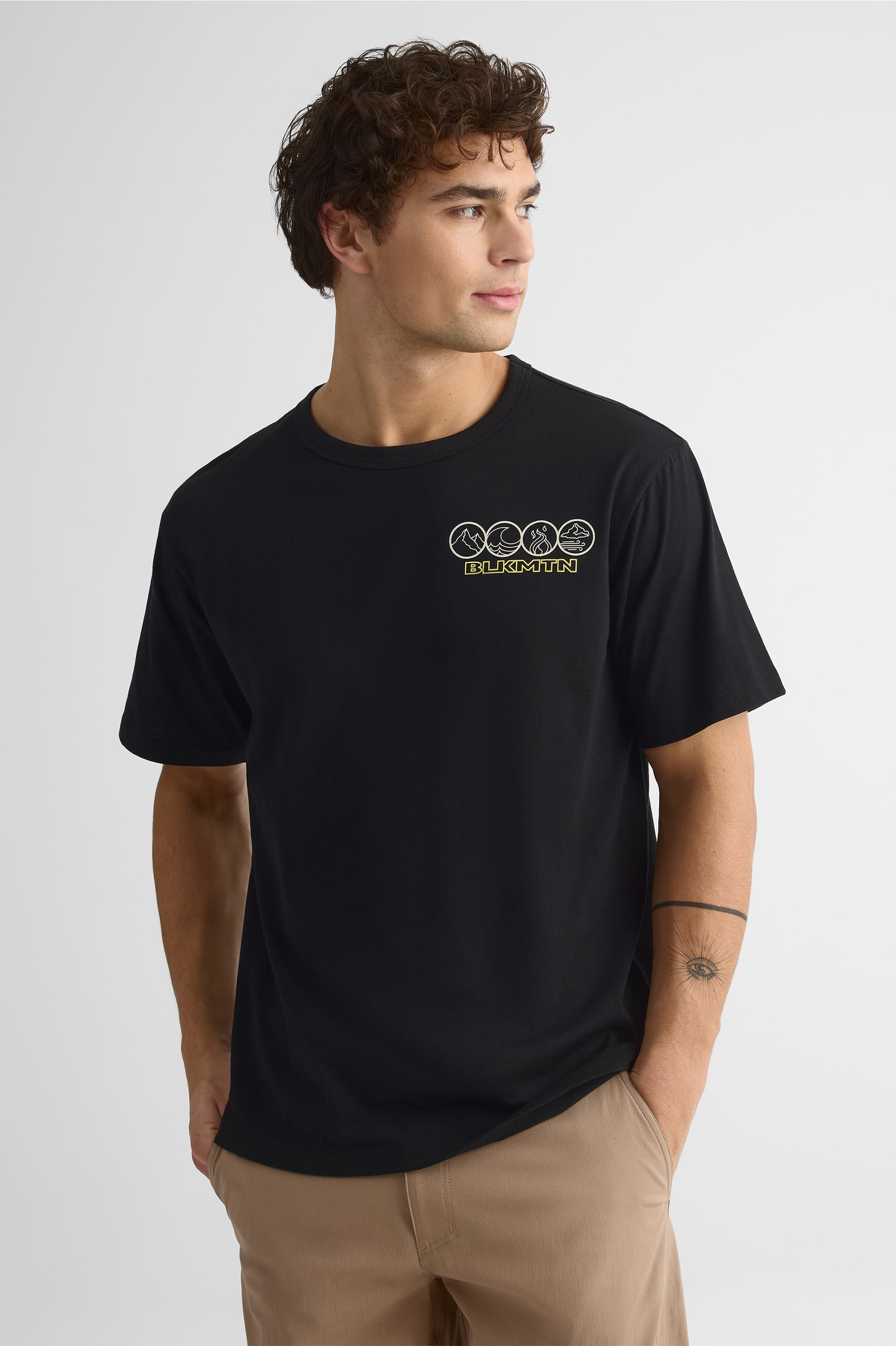 T-shirt avec fibres recyclées - Homme && NOIR
