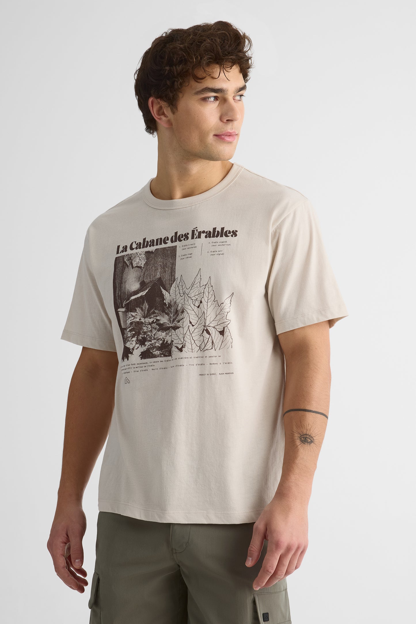 T-shirt avec fibres recyclées - Homme && BEIGE