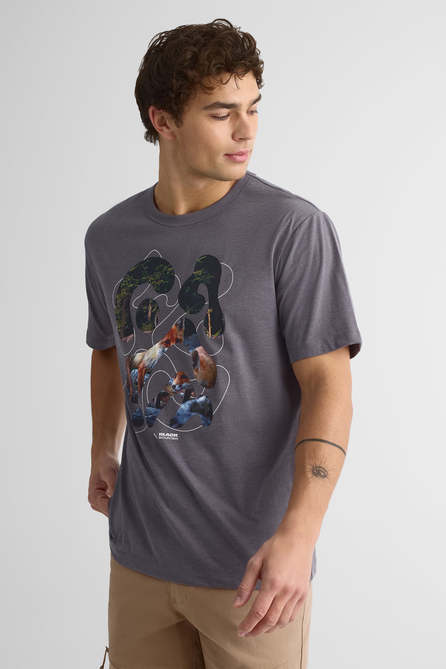 T-shirt avec fibres recyclées - Homme && GRIS MIXTE