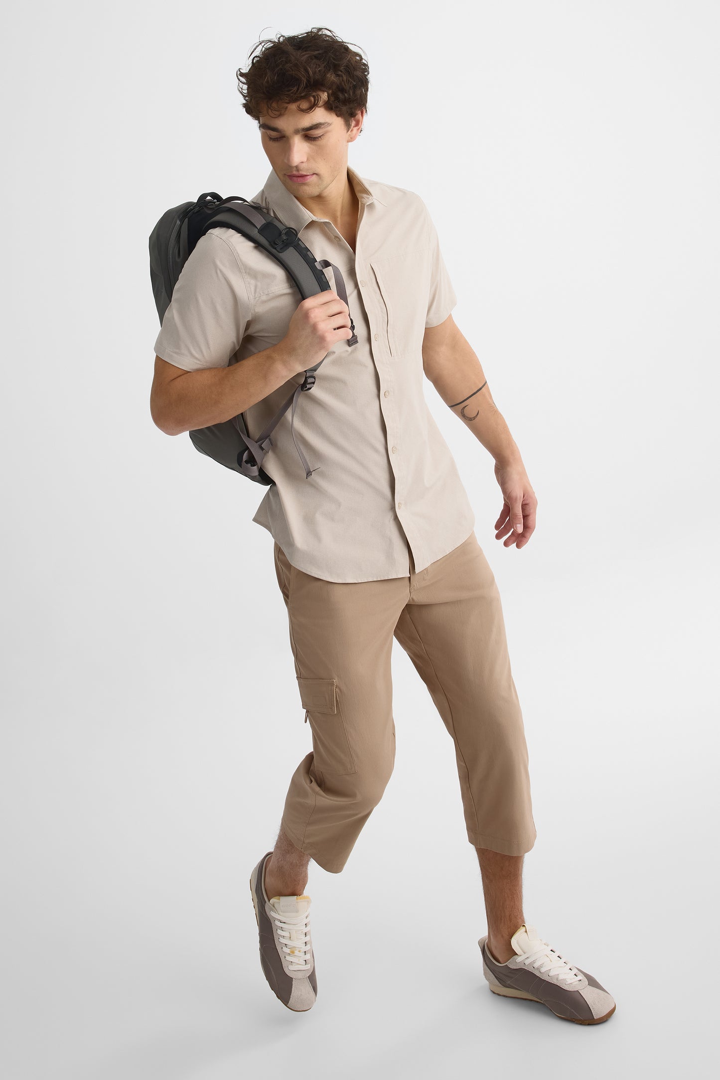 Chemise manches courtes - Homme && BEIGE