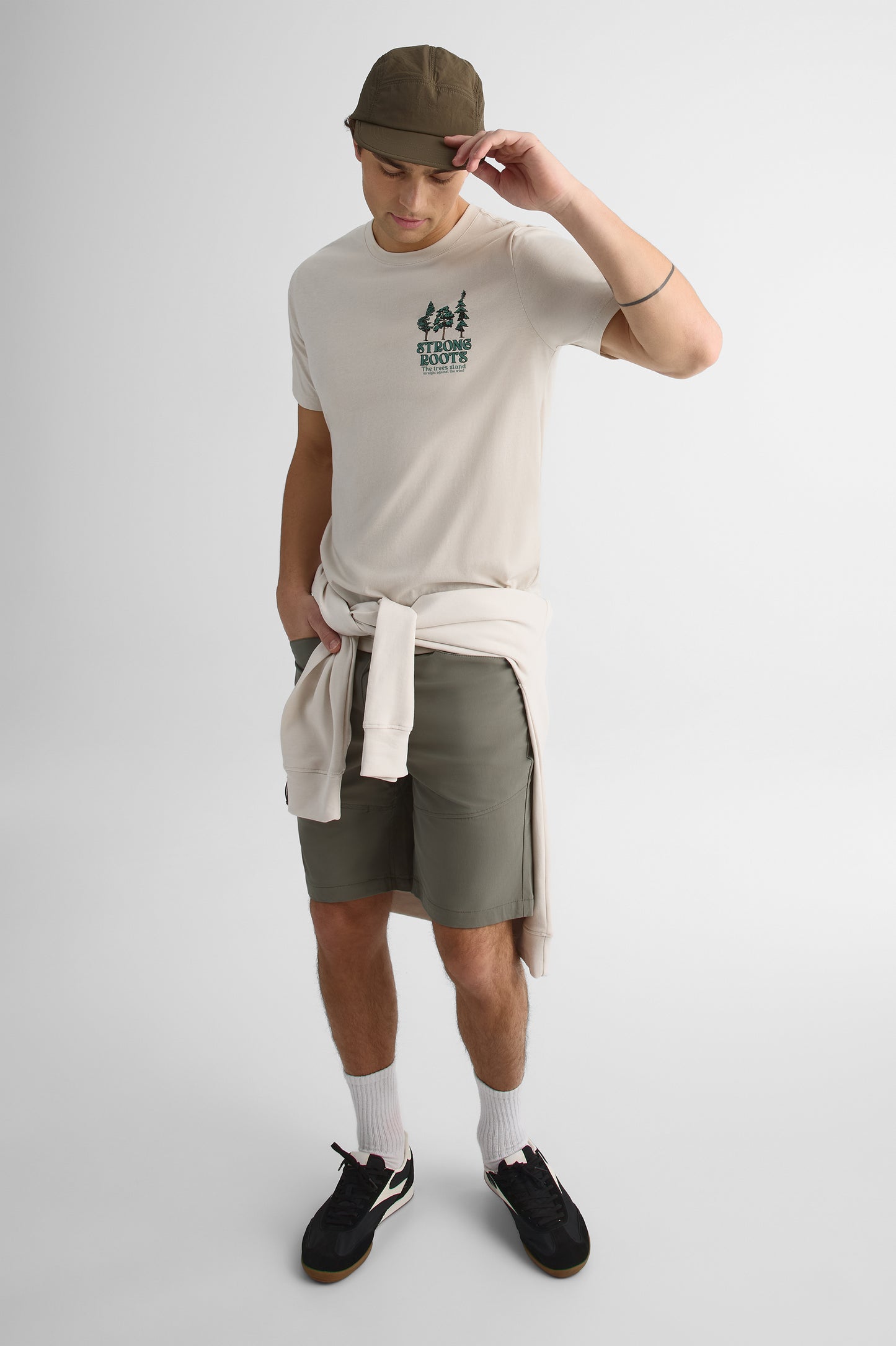 T-shirt avec fibres recyclées - Homme && BEIGE