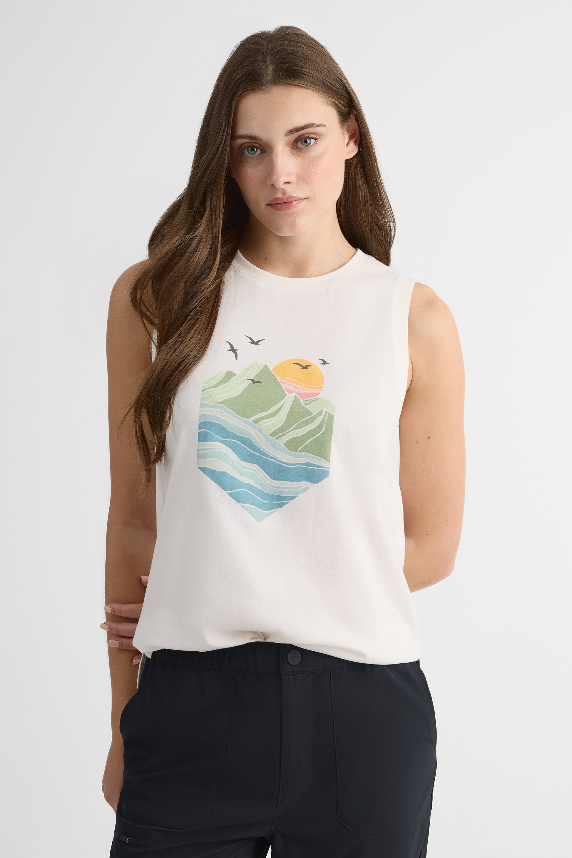 Camisole avec fibres recyclées - Femme && BLANC