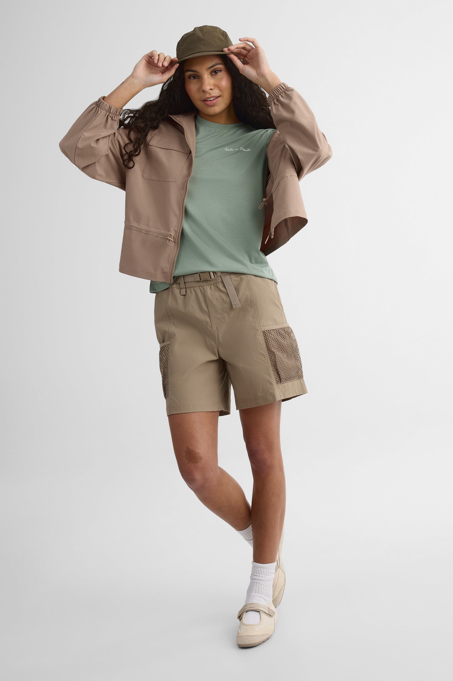 T-shirt léger en lyocell - Femme && KAKI