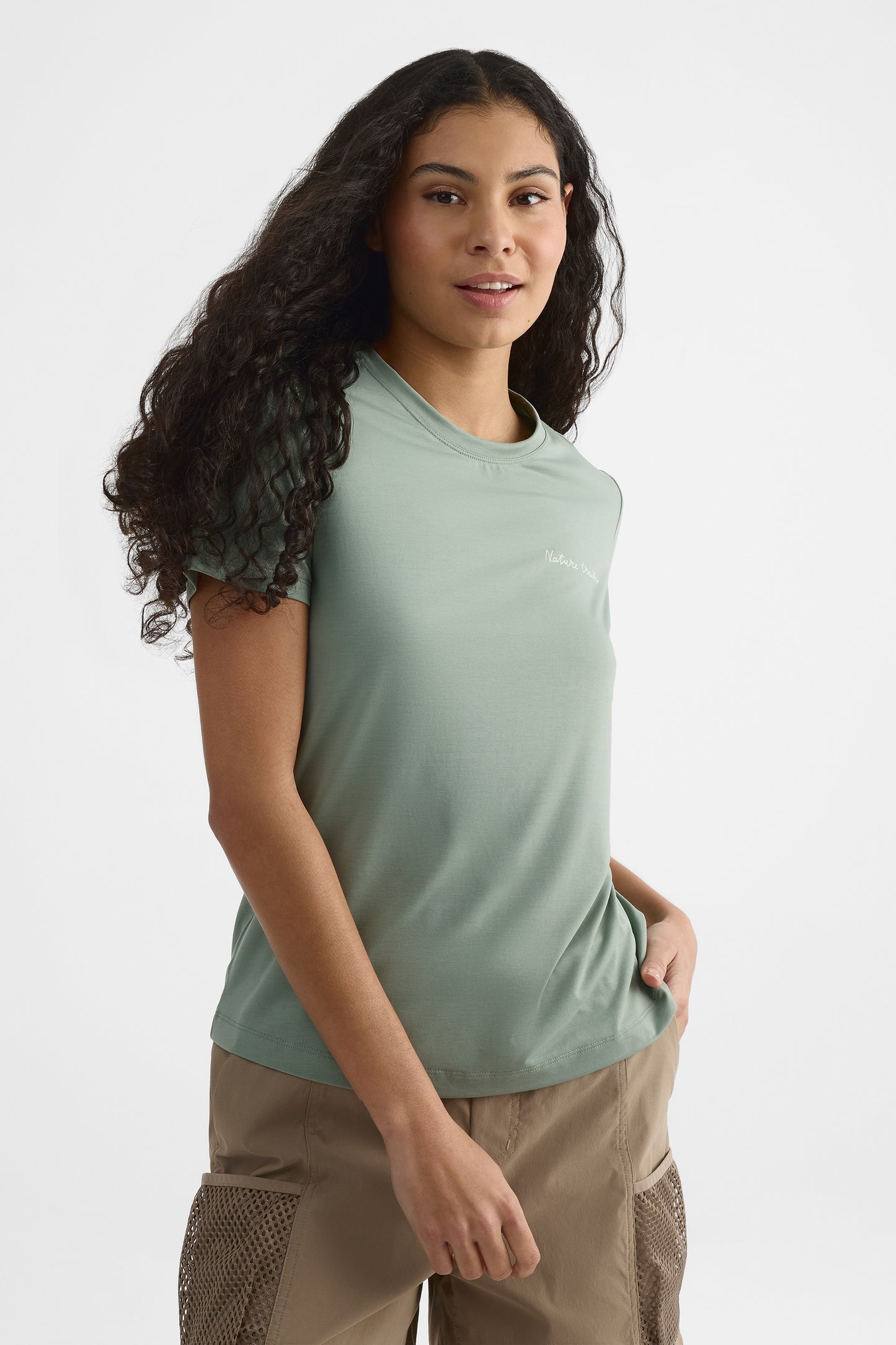 T-shirt léger en lyocell - Femme && KAKI