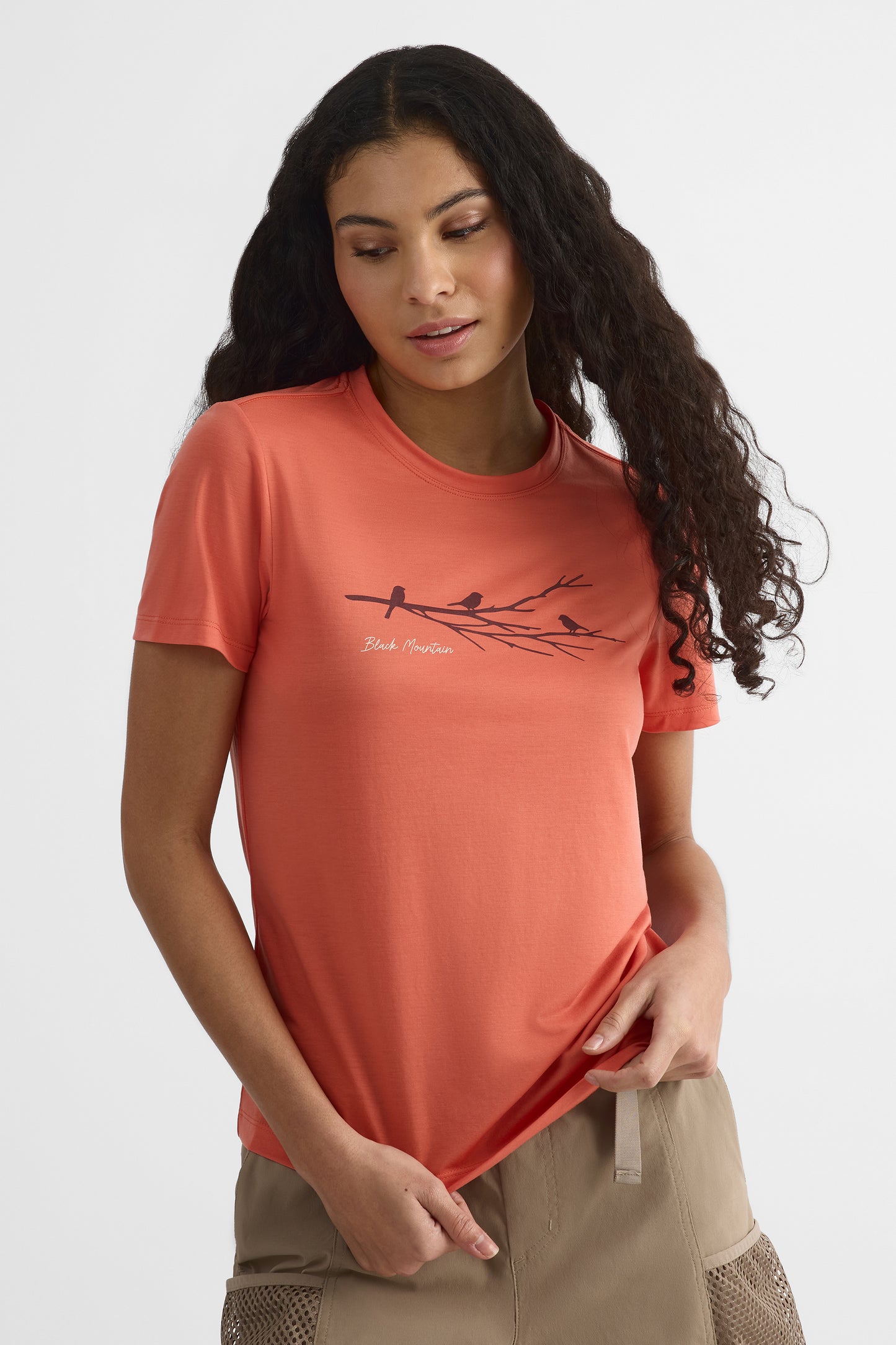 T-shirt léger en lyocell - Femme && ORANGE