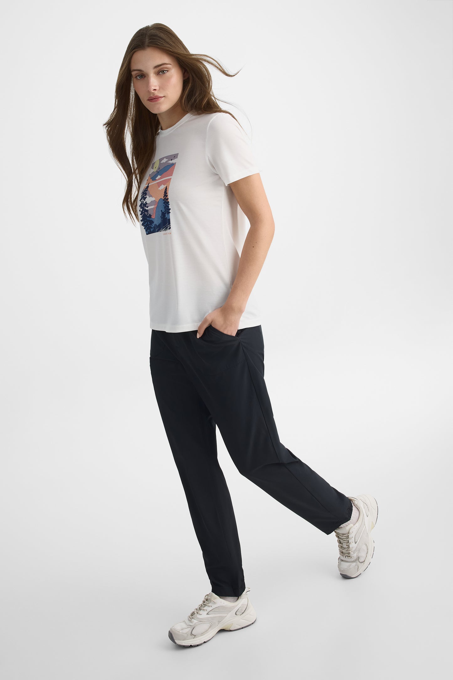 T-shirt en lyocell avec imprimé - Femme && BLANC