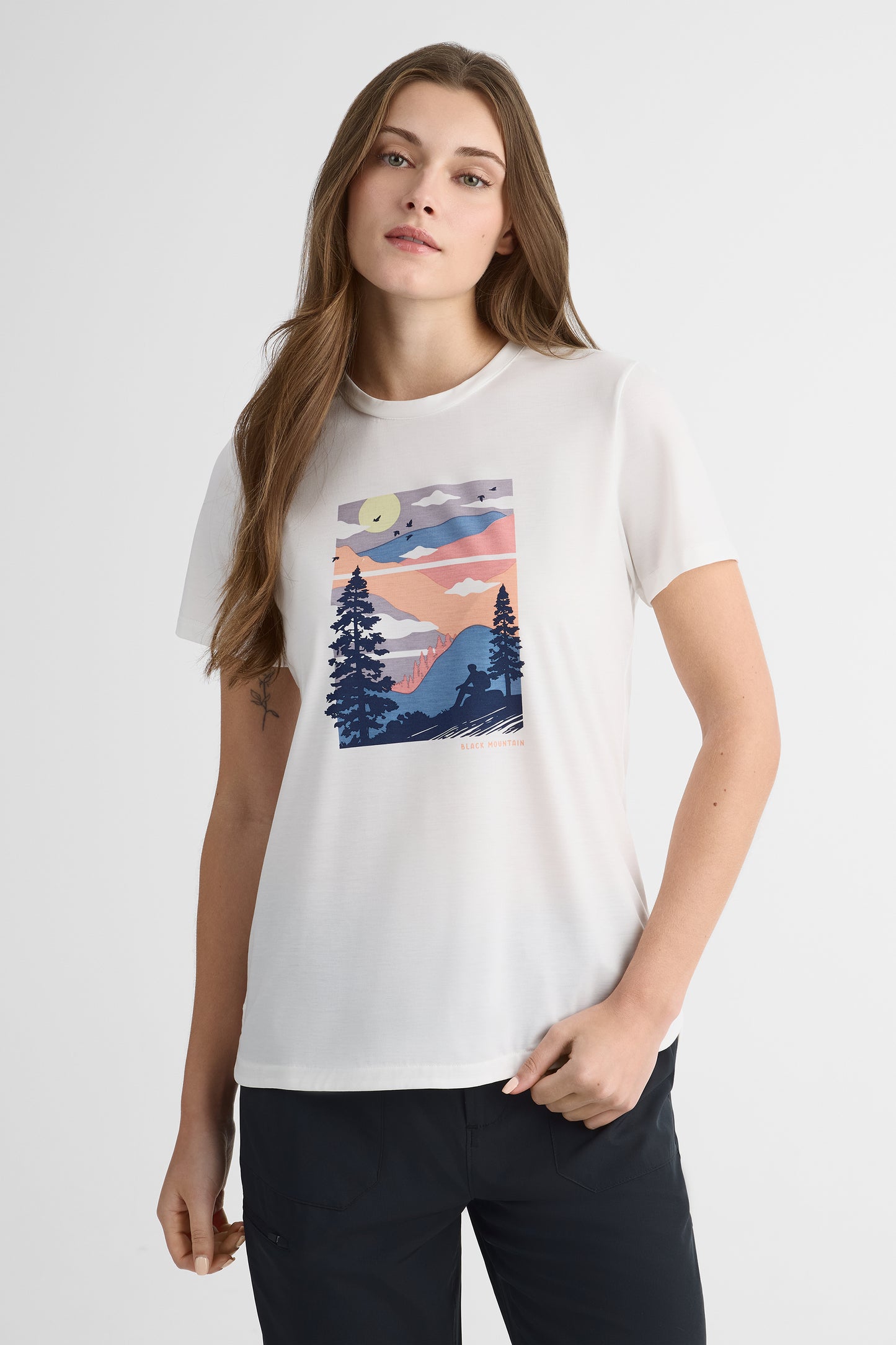T-shirt en lyocell avec imprimé - Femme && BLANC