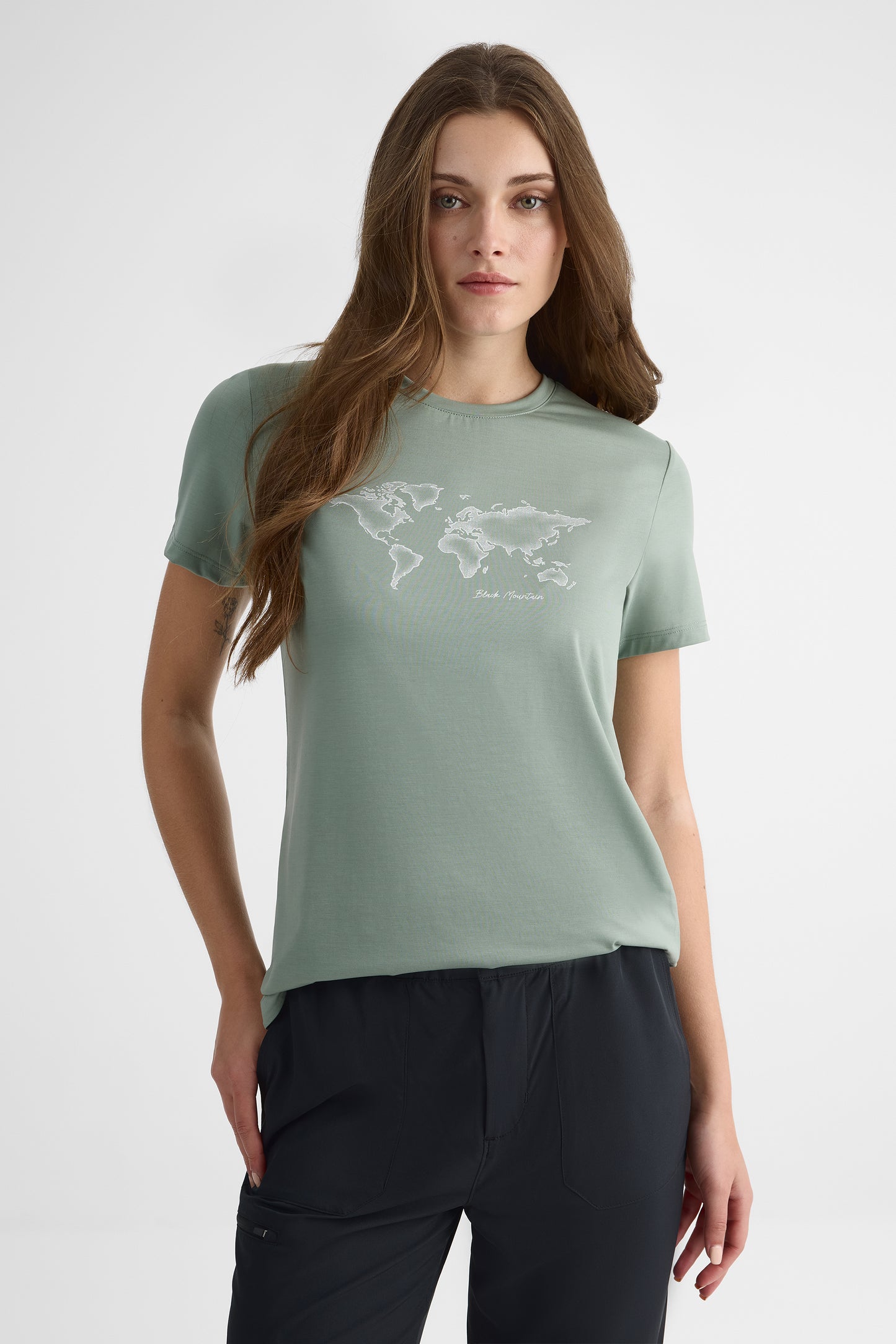 T-shirt en lyocell avec imprimé - Femme && KAKI