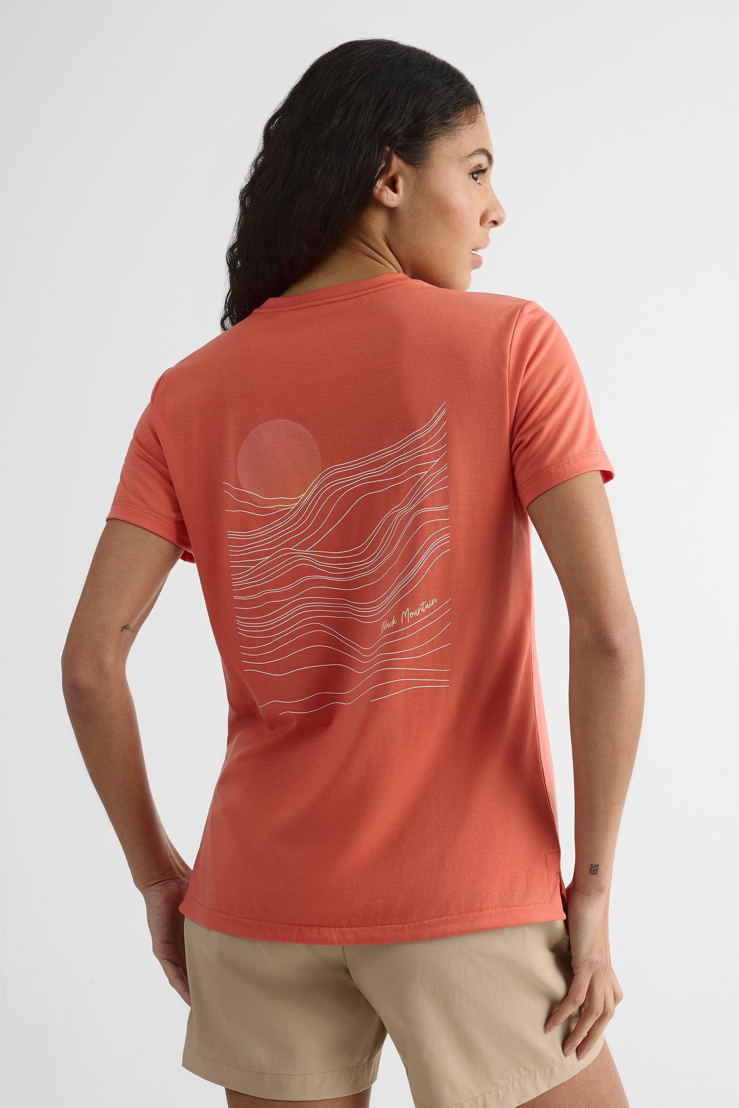 T-shirt en lyocell avec imprimé - Femme && ORANGE