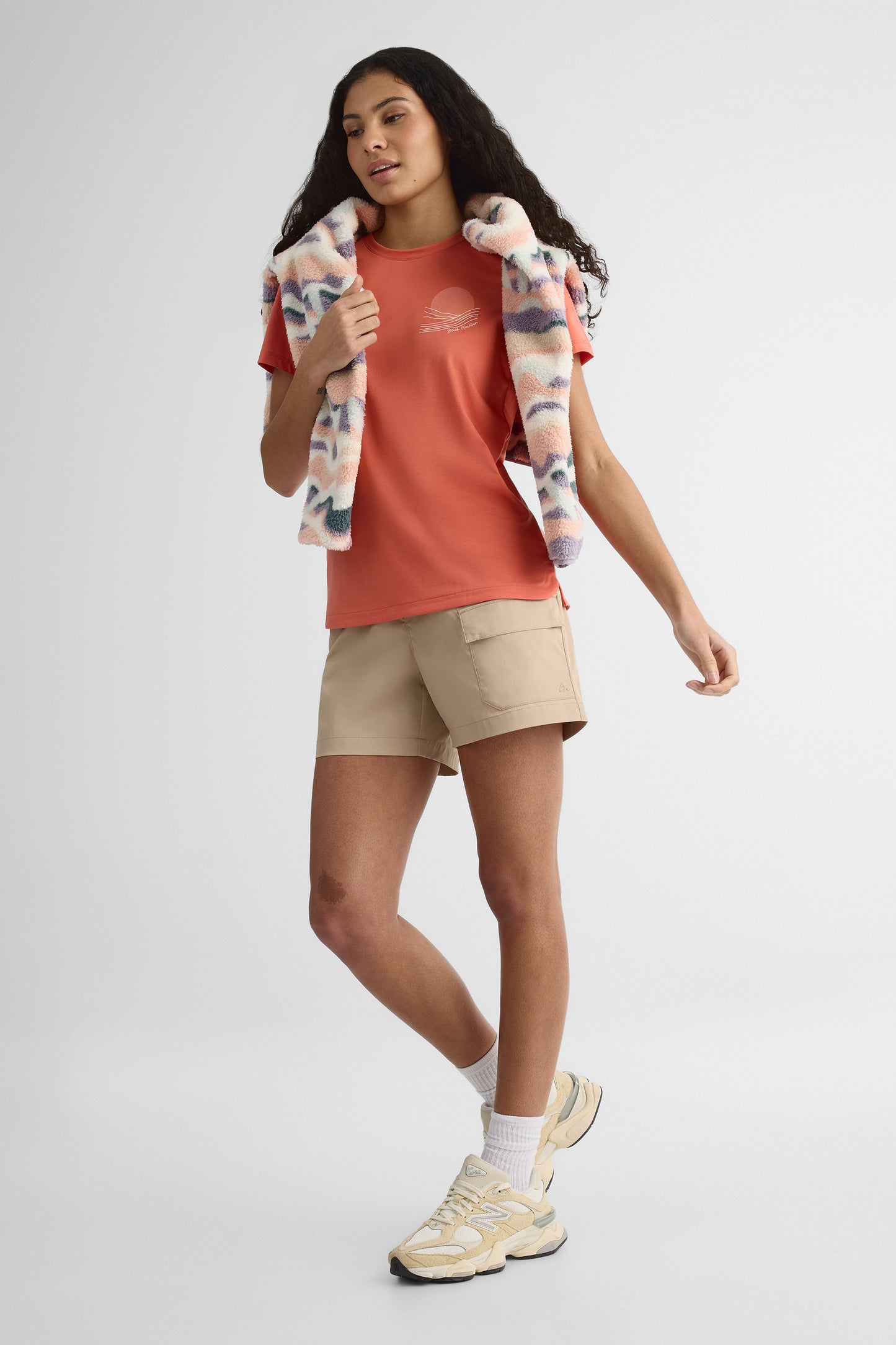 T-shirt en lyocell avec imprimé - Femme && ORANGE
