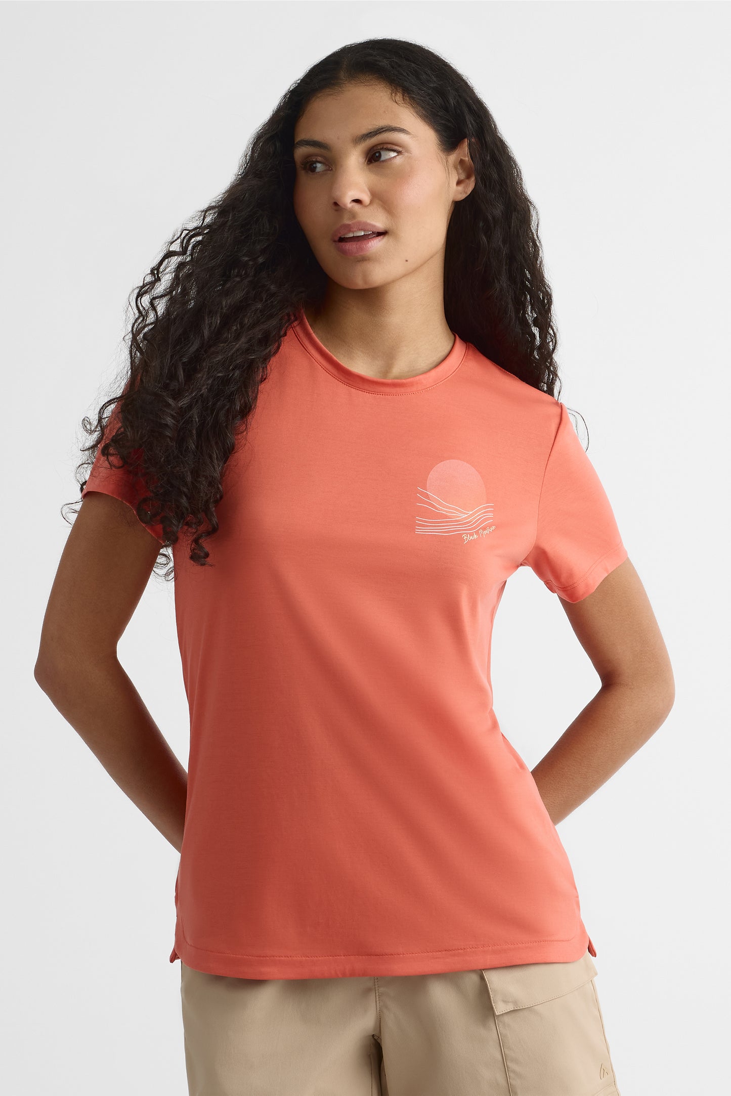 T-shirt en lyocell avec imprimé - Femme && ORANGE