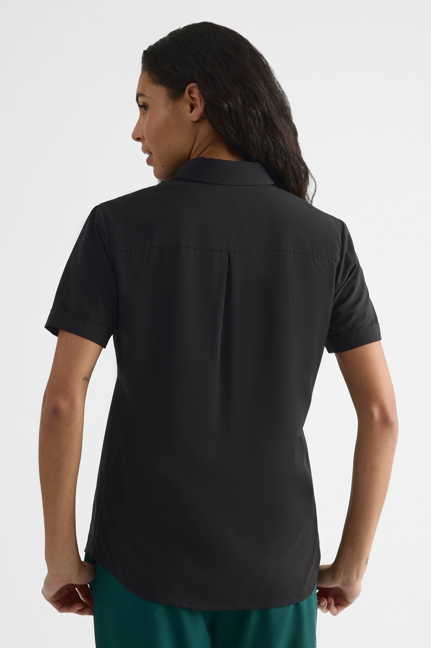 Chemise à manches courtes - Femme && NOIR