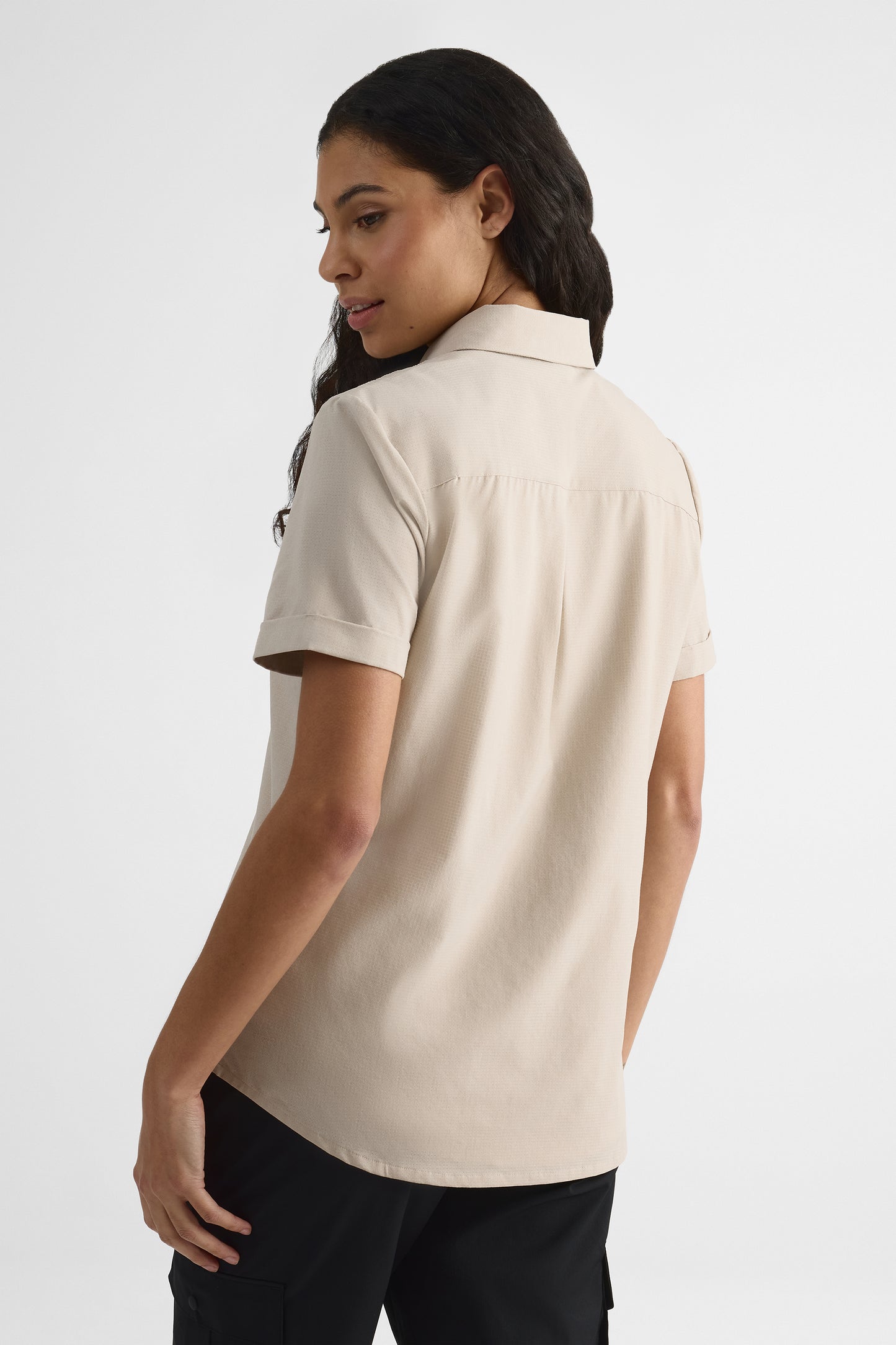 Chemise à manches courtes - Femme && BEIGE