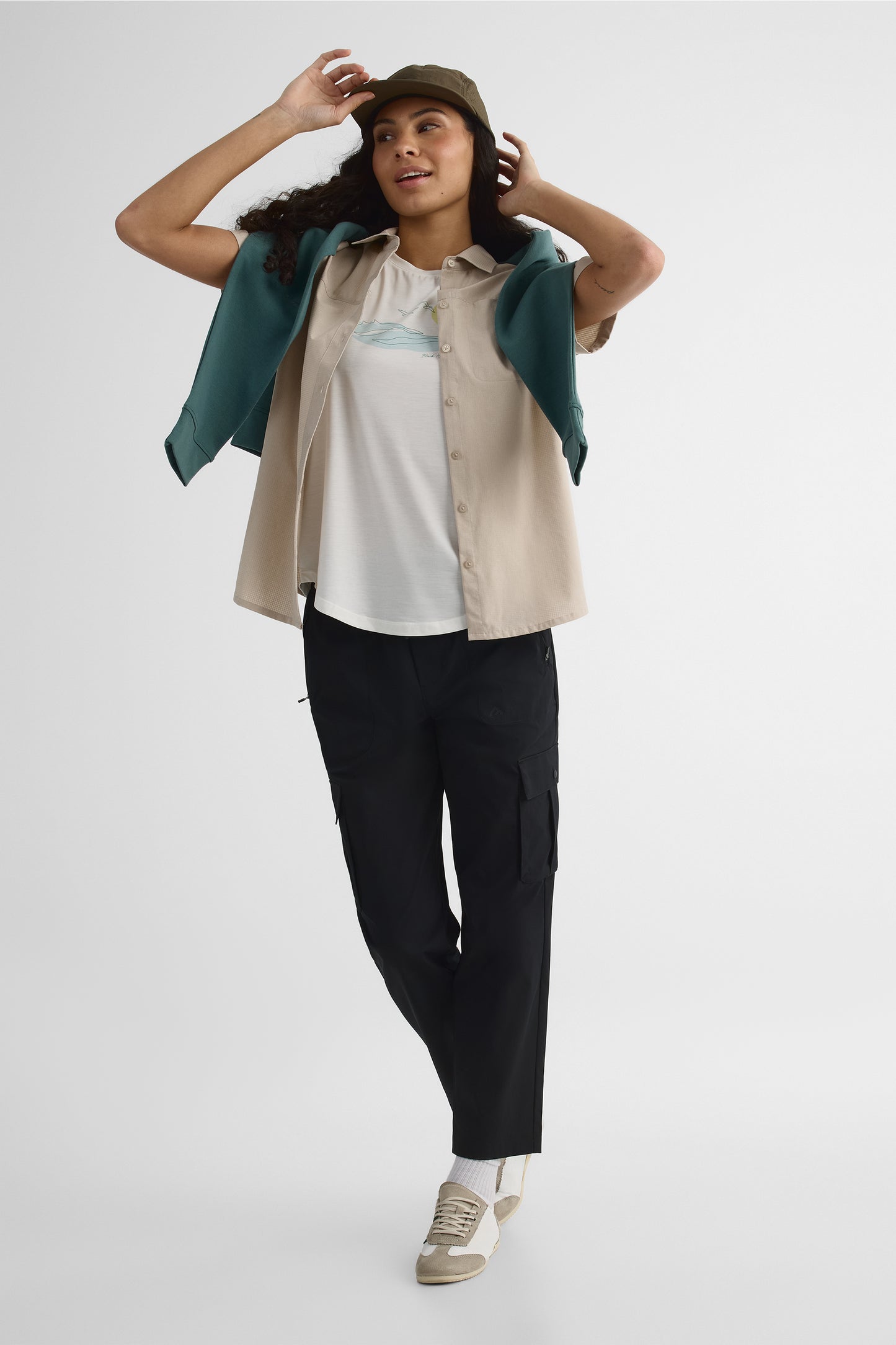 Chemise à manches courtes - Femme && BEIGE