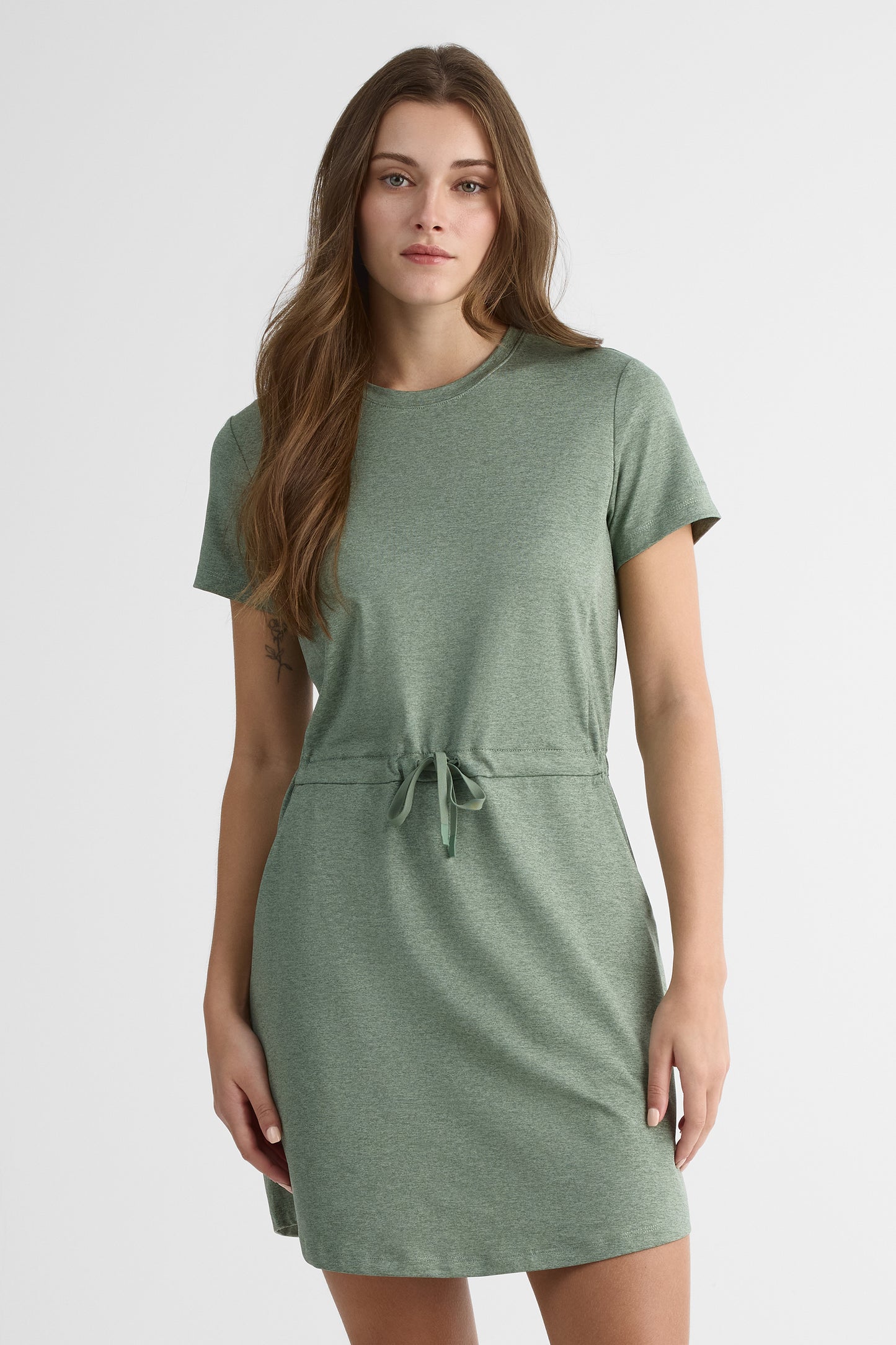 Robe à manches courtes - Femme && KAKI