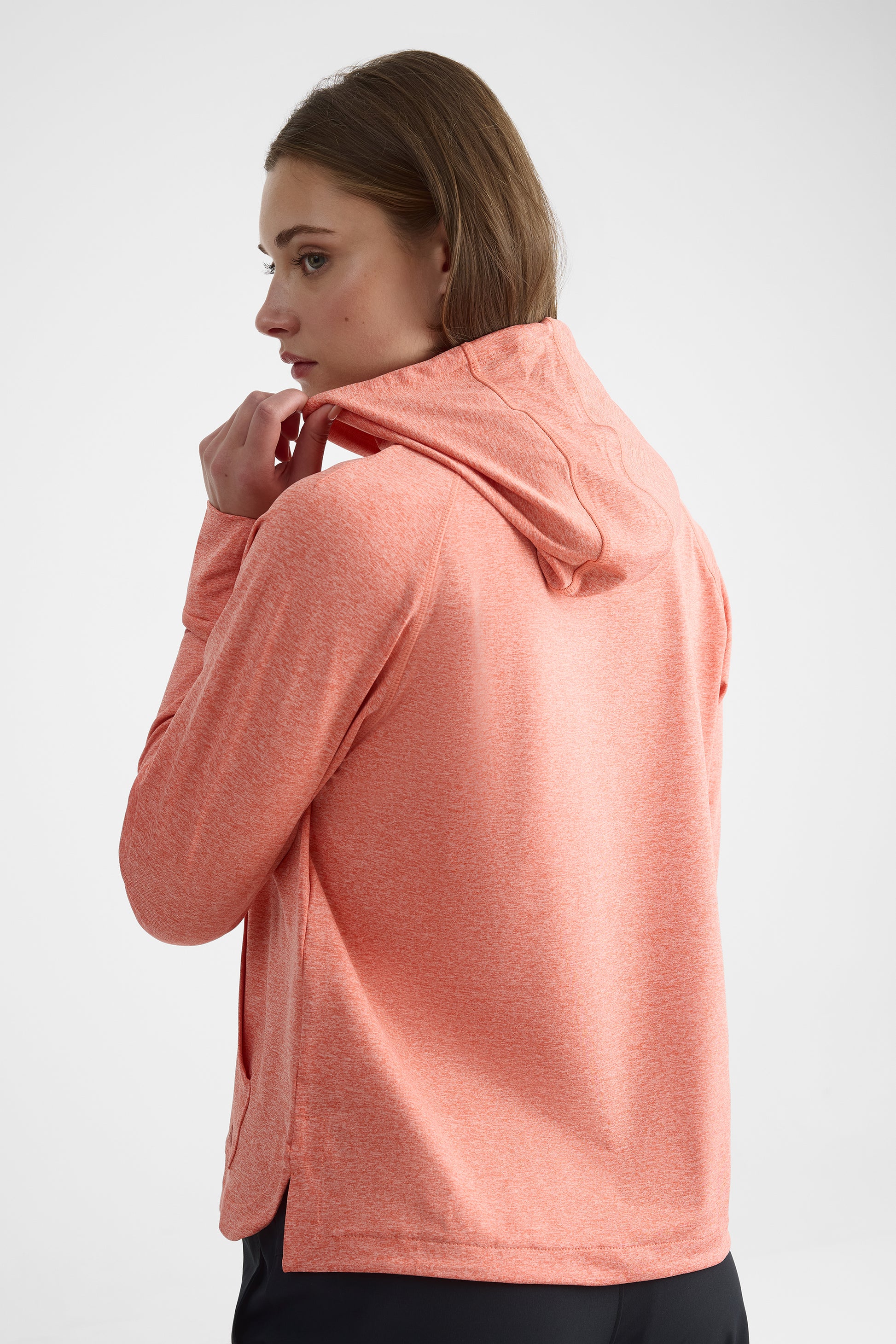 Chandail ultraextensible à capuchon - Femme && ORANGE