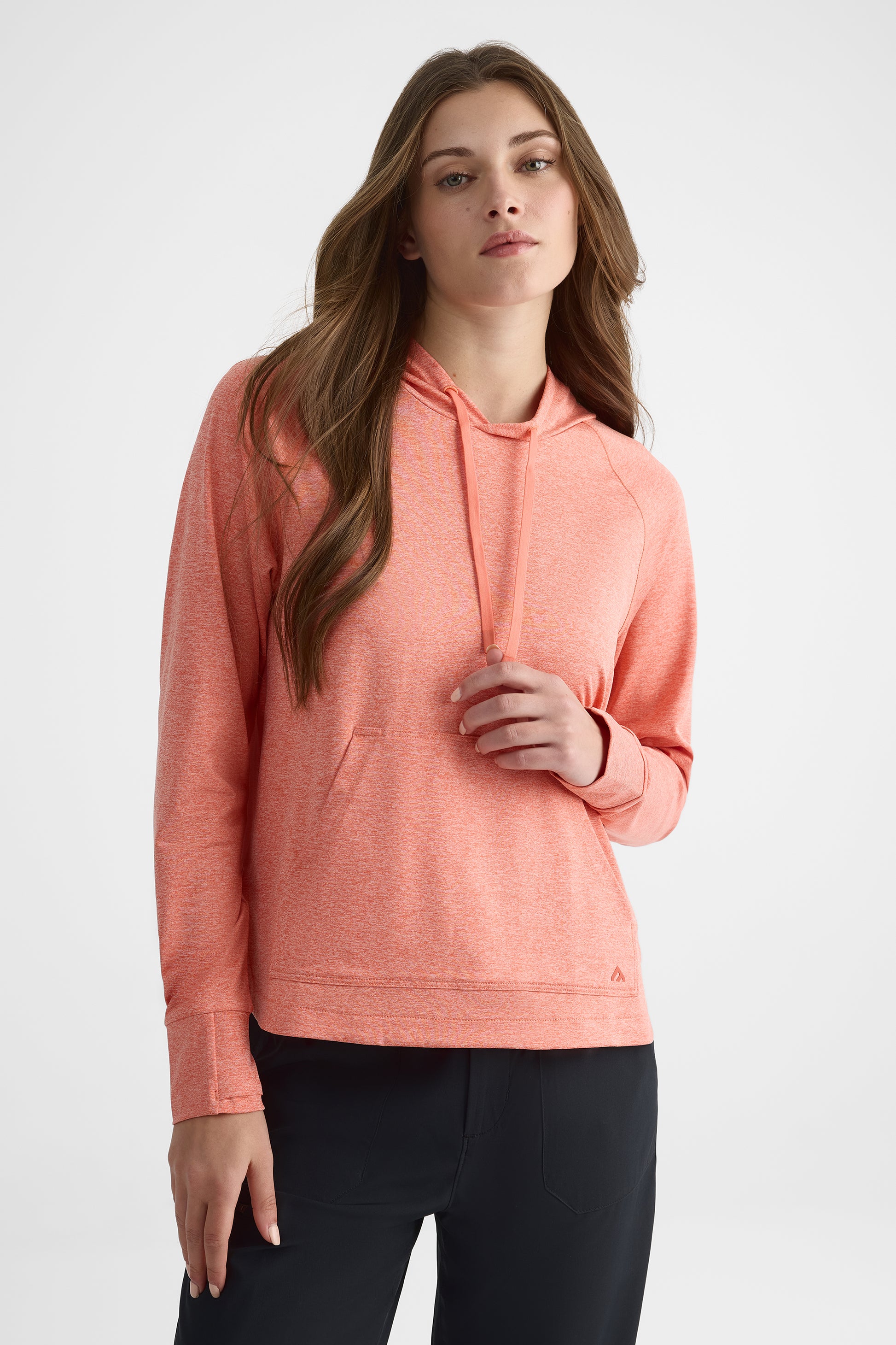 Chandail ultraextensible à capuchon - Femme && ORANGE