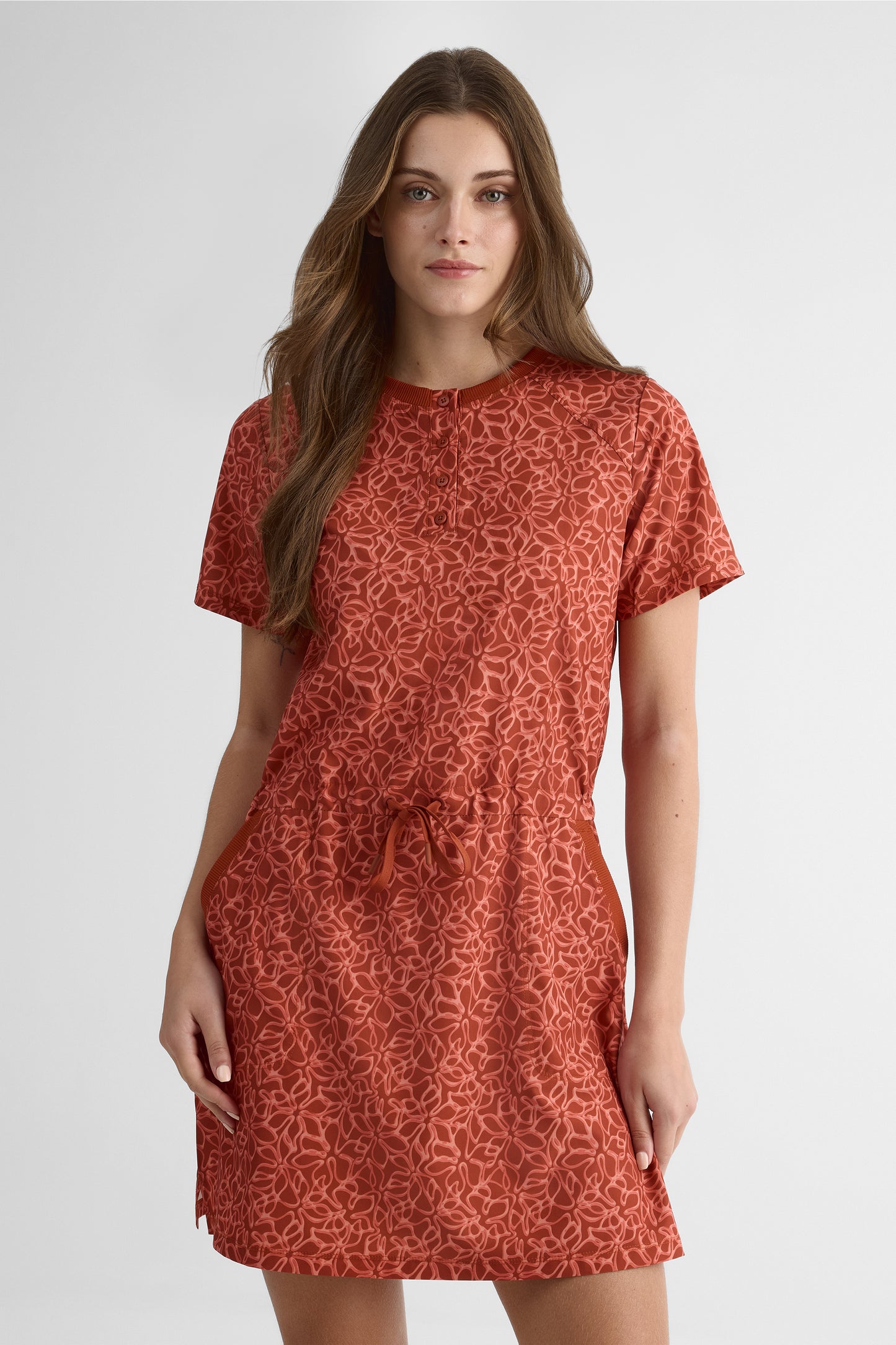 Robe antifroissement - Femme && ORANGE MULTI