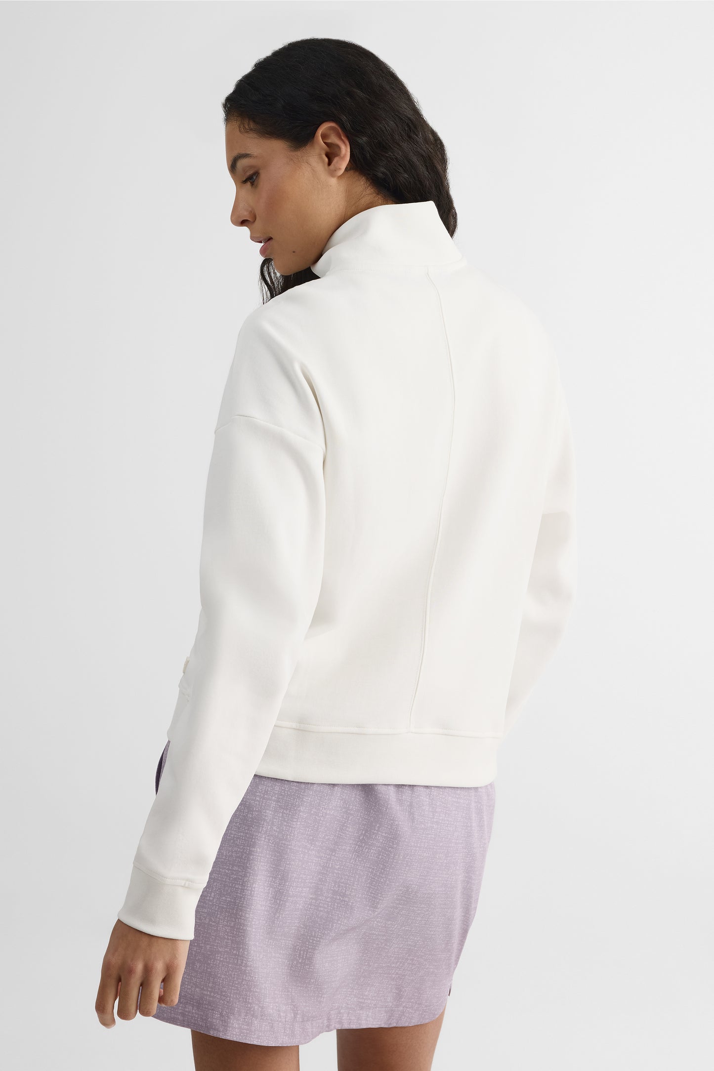 Chandail ouaté à col montant - Femme && BLANC